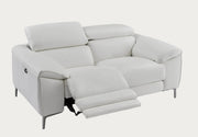 Lucca white reclining loveseat on a gradient background