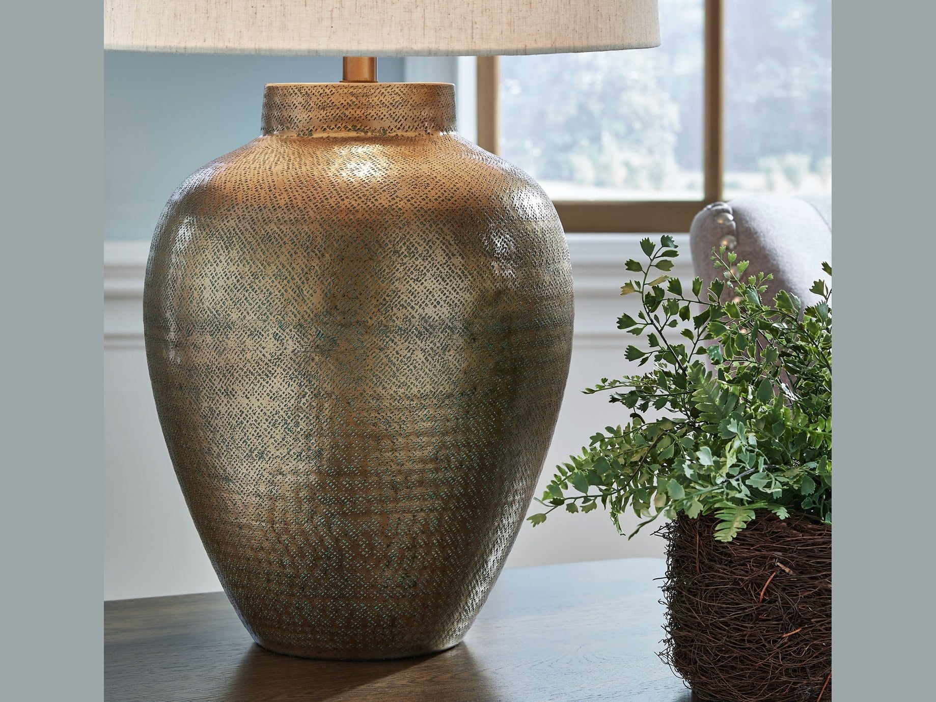 Madney - Metal Table Lamp - Antique Gold Finish