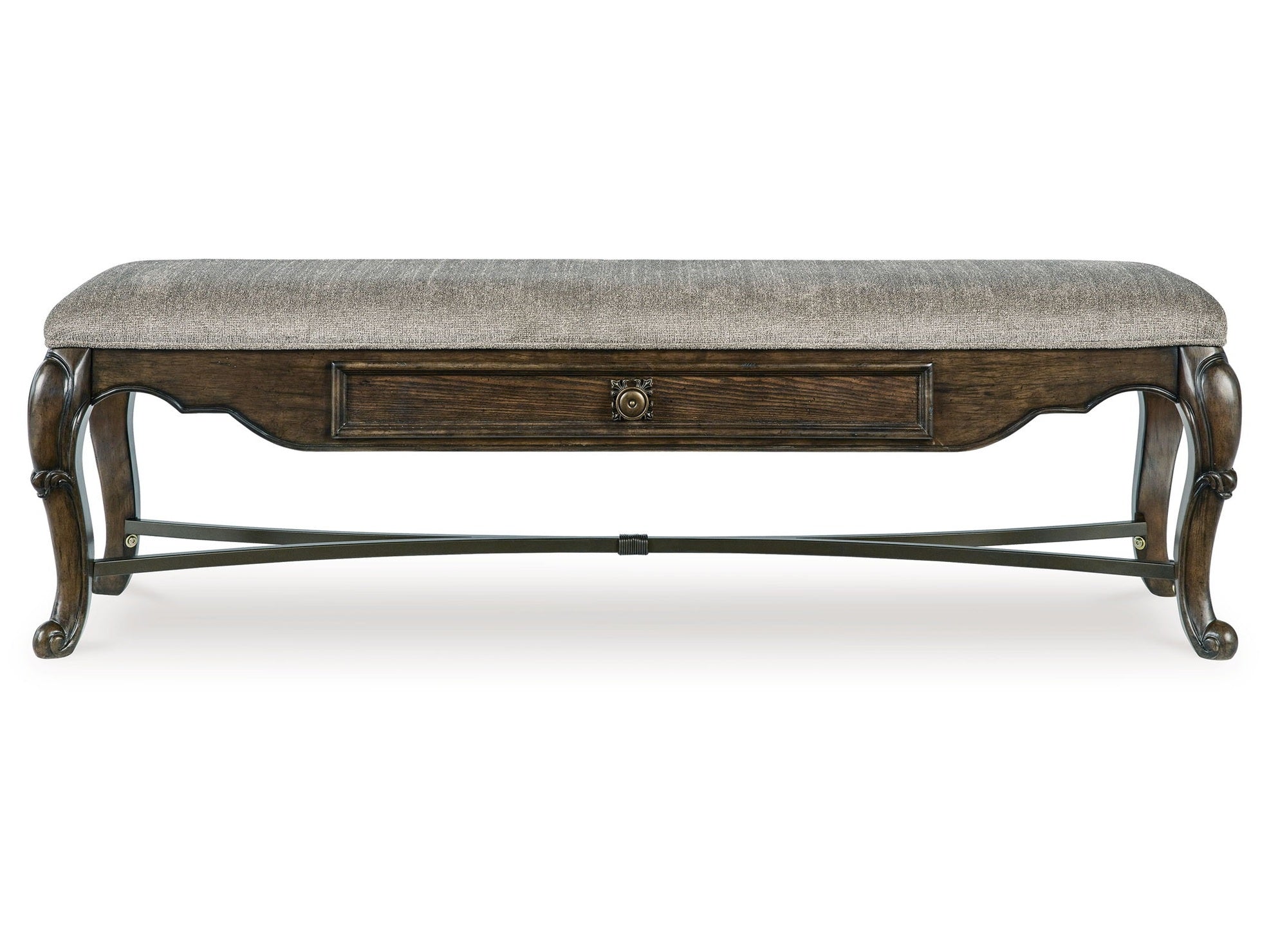 Maylee - Upholstered Storage Bench - Dark Brown