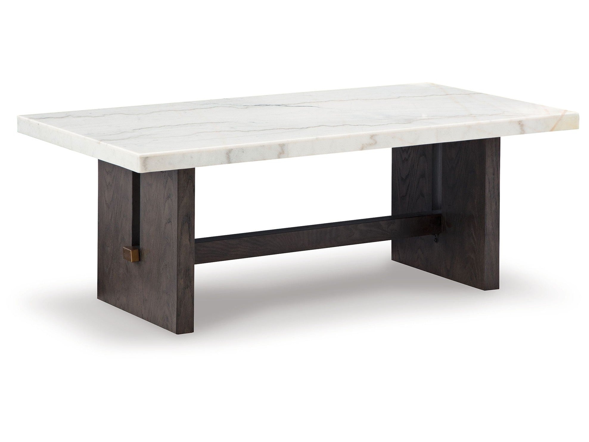 Burkhaus - Rectangular Cocktail Table - White / Dark Brown