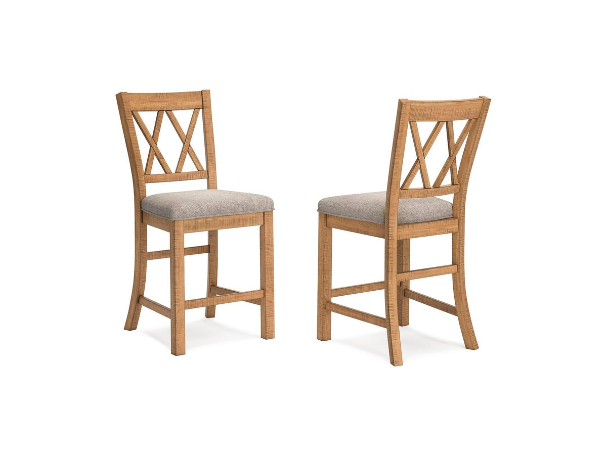 Havonplane - Upholstered Barstool (Set of 2) - Brown