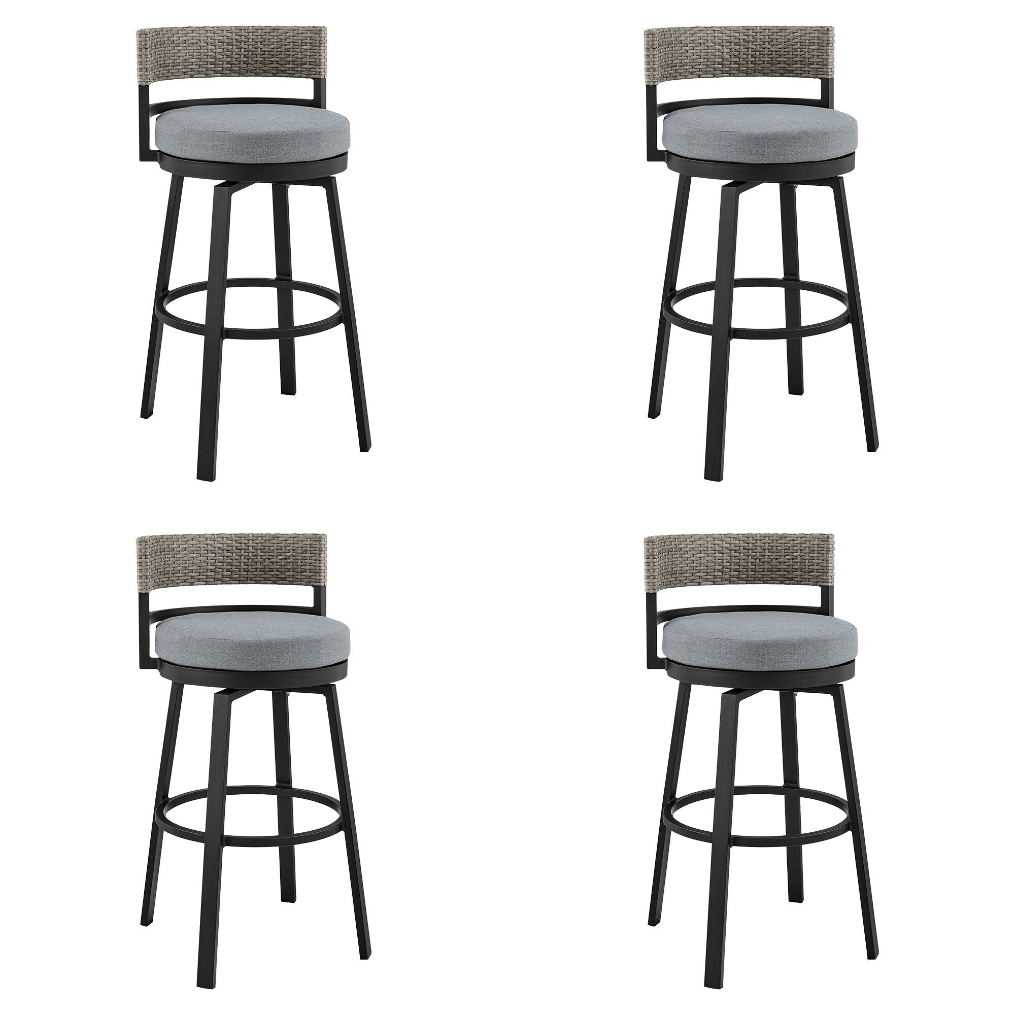Encinitas - Outdoor Patio Counter Height Swivel Bar Stool Set