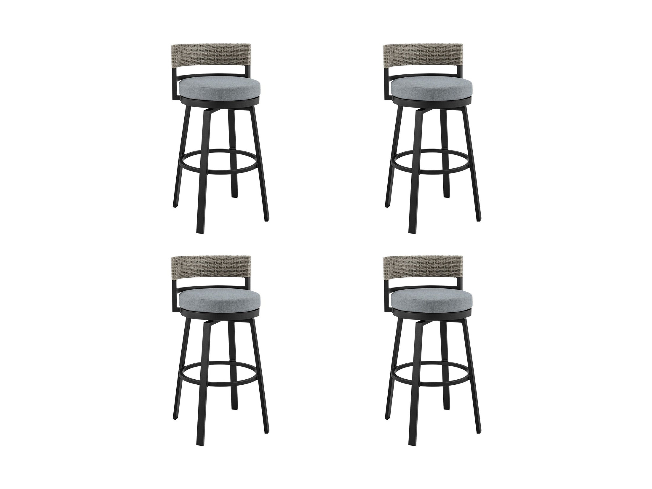 Encinitas - Outdoor Patio Counter Height Swivel Bar Stool Set