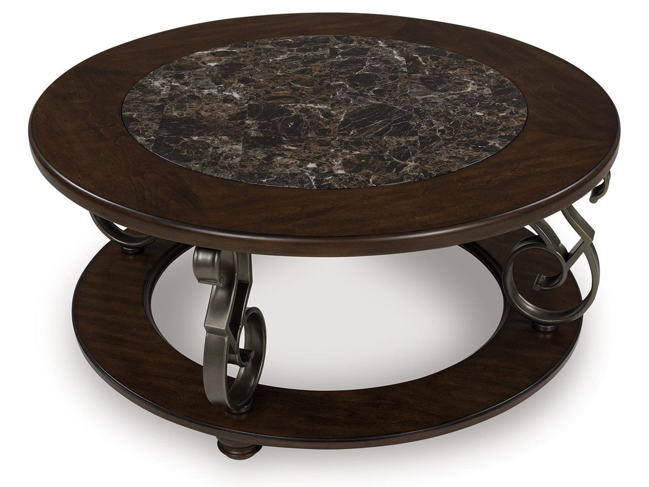 Frallyn - Round Cocktail Table - Dark Brown