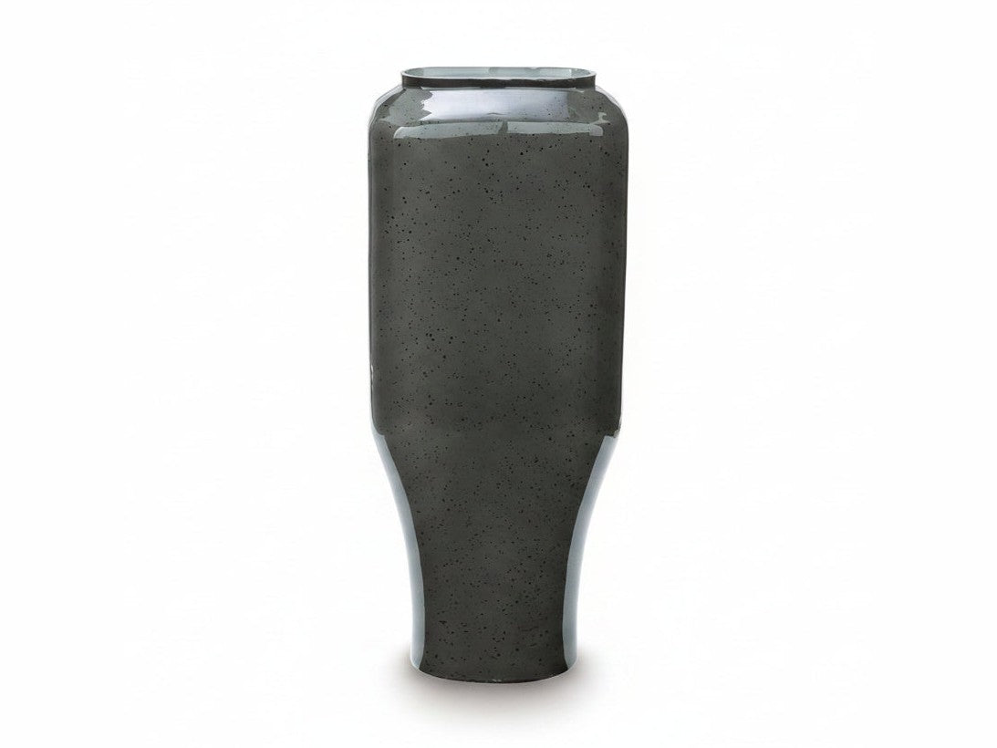 Gray ceramic vase on a white background