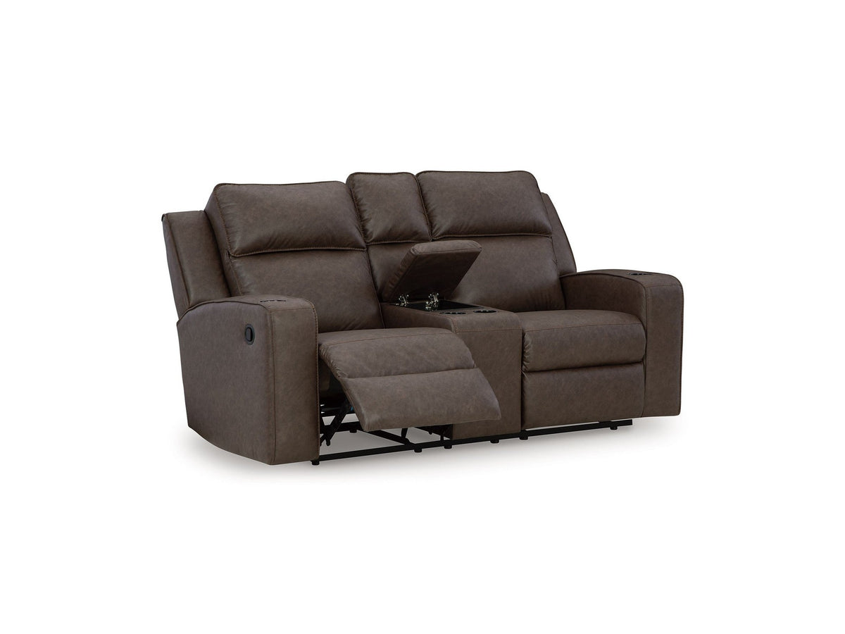 Lavenhorne - Double Reclining Loveseat With Console - Umber