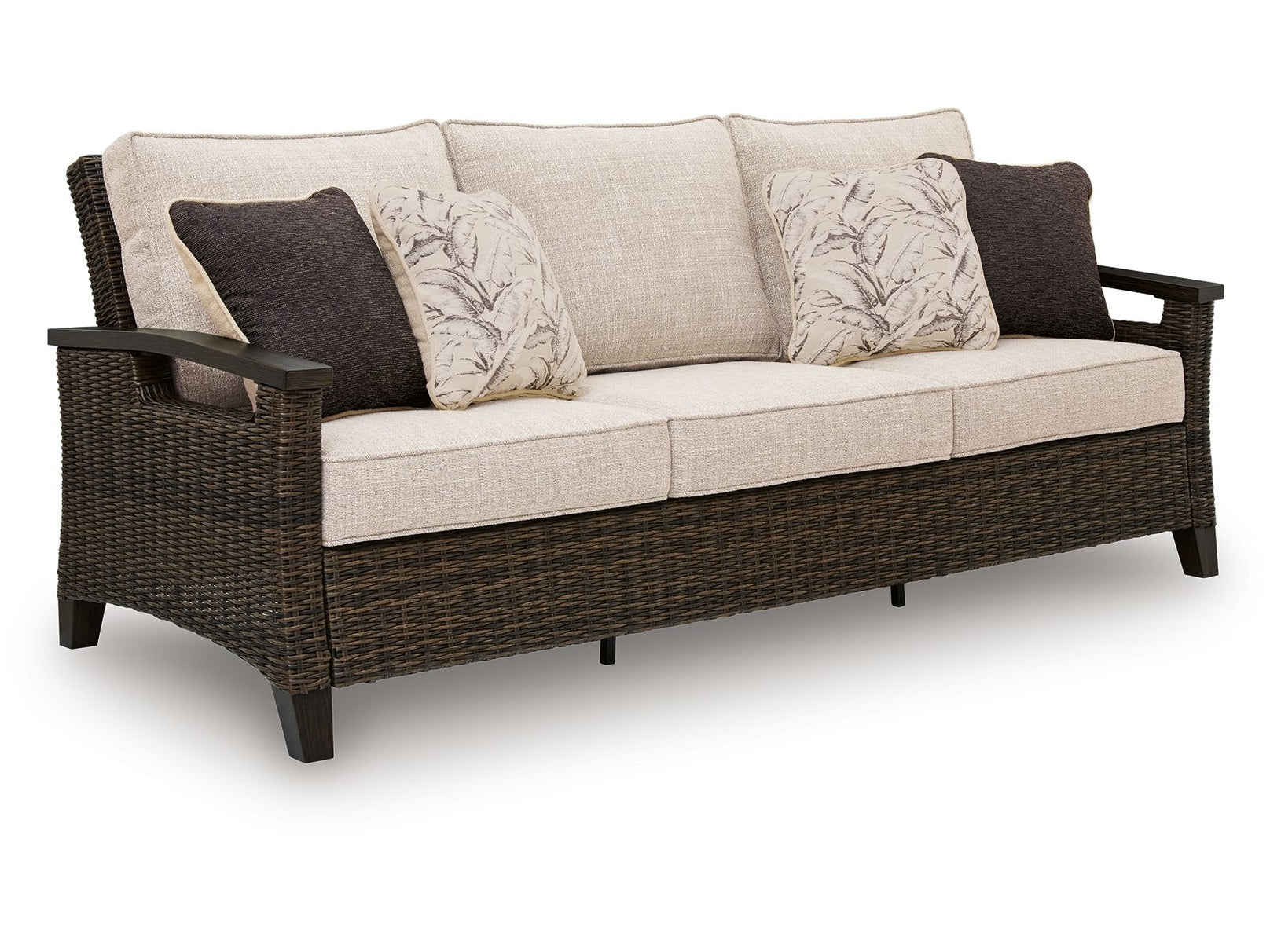 Drakes Beach - Sofa With Cushion - Dark Brown