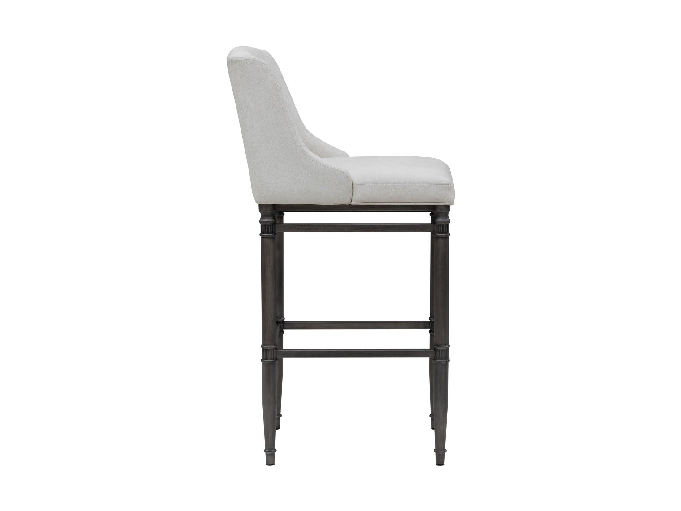 Marvin - Steel Frame Faux Leather Upholstered Bar Height Barstool
