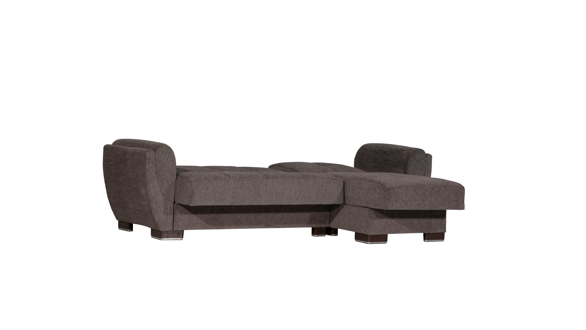 Ottomanson Armada Air - Upholstered Convertible Chaise Lounge With Storage - Gray Chenille