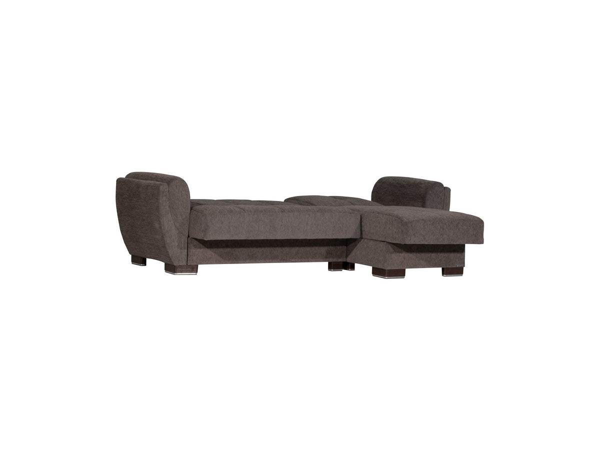 Ottomanson Armada Air - Upholstered Convertible Chaise Lounge With Storage - Gray Chenille