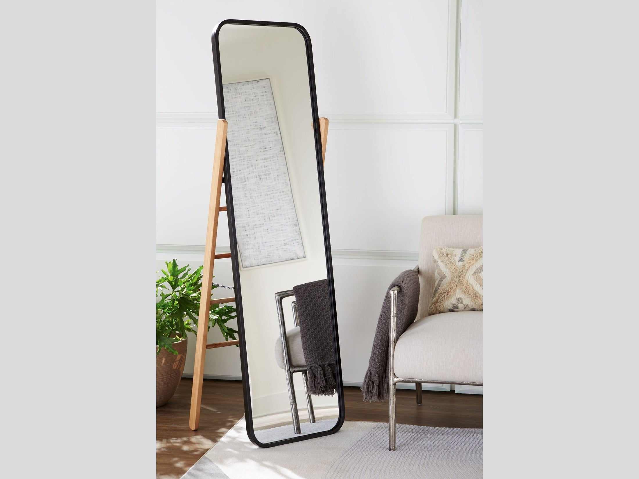 Bronick - Floor Mirror - Black / Brown