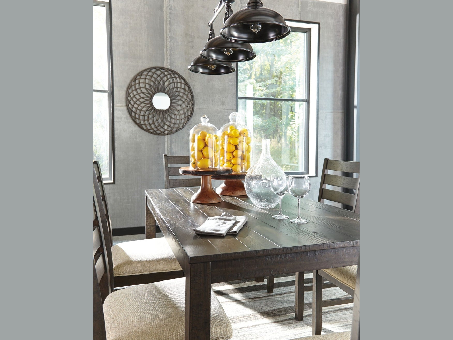 Rokane - Dining Room Table Set (Set of 7) - Brown