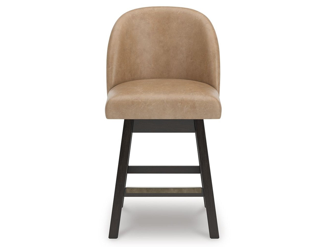 Neymorton - Upholstered Swivel Faux Leather Barstool (Set of 2) - Dark Grayish Brown
