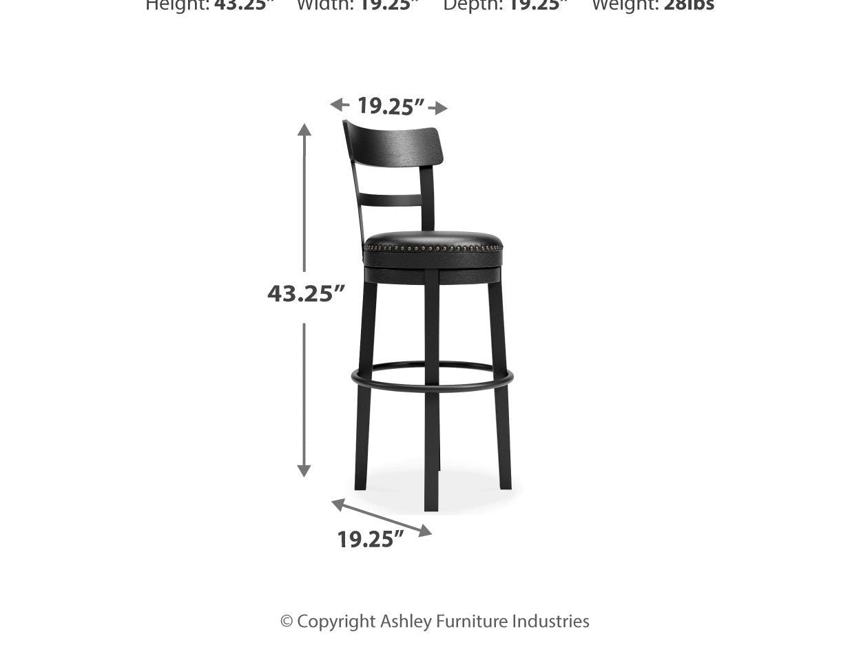Valebeck - Tall Upholstered Swivel Barstool