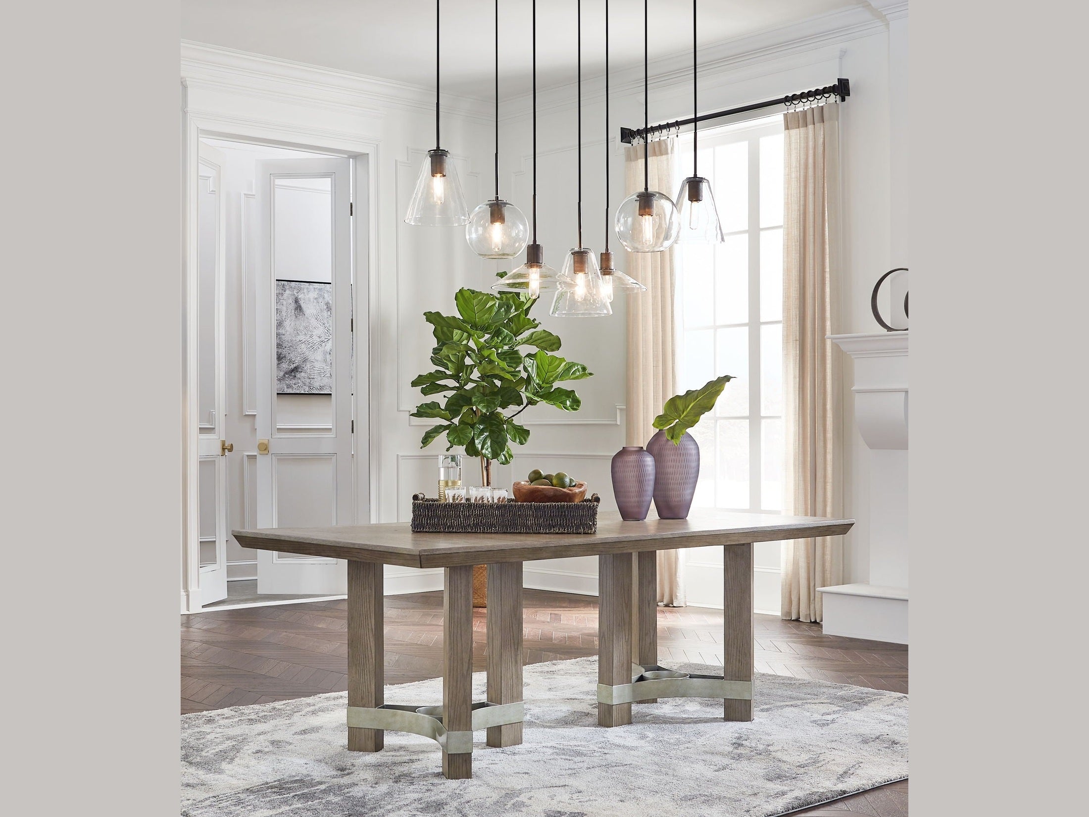 Chrestner - Rectangular Dining Room Table - Gray