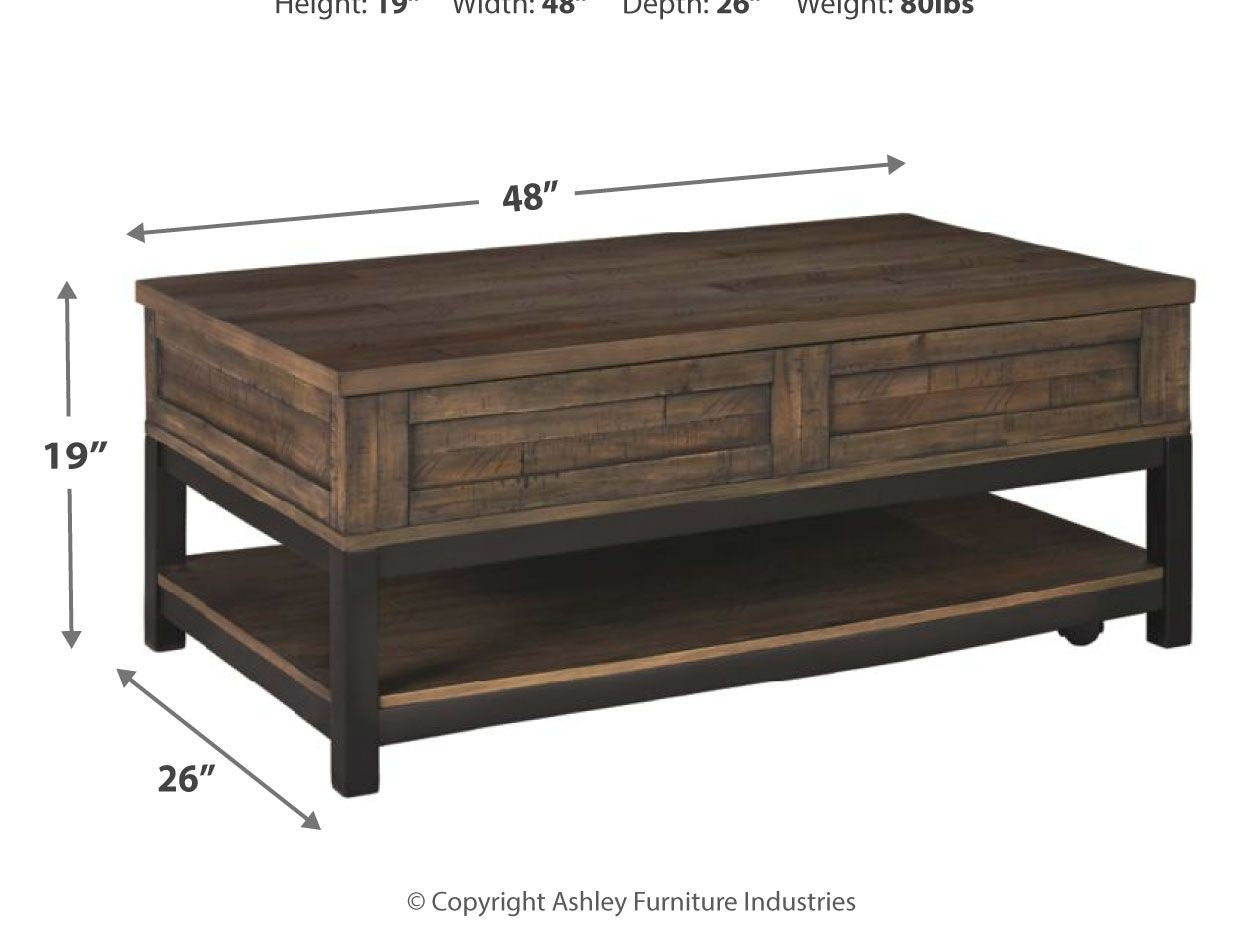 Johurst - LIFT TOP COCKTAIL TABLE - Grayish Brown