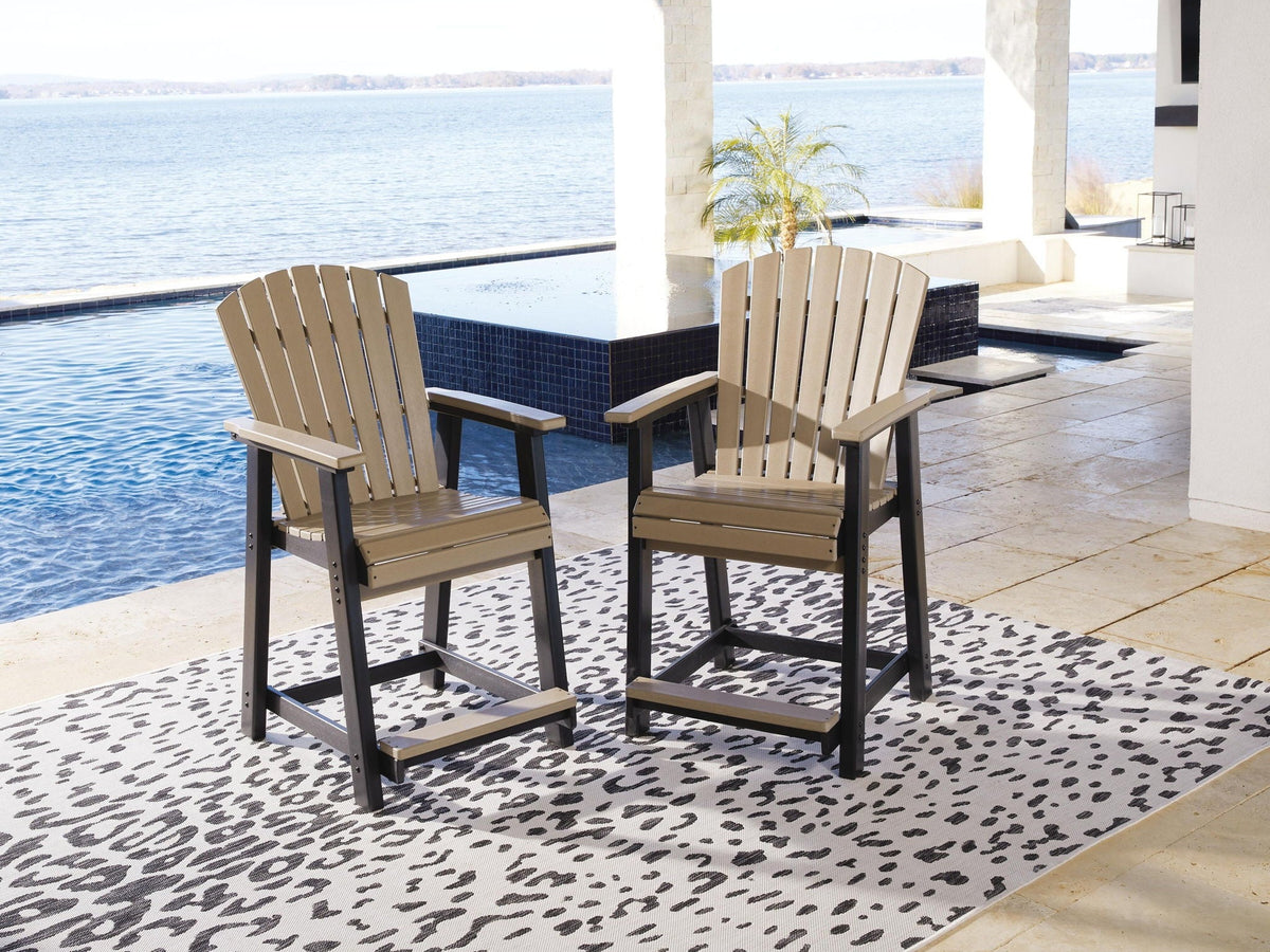 Fairen Trail - Barstool (Set of 2) - Black / Driftwood
