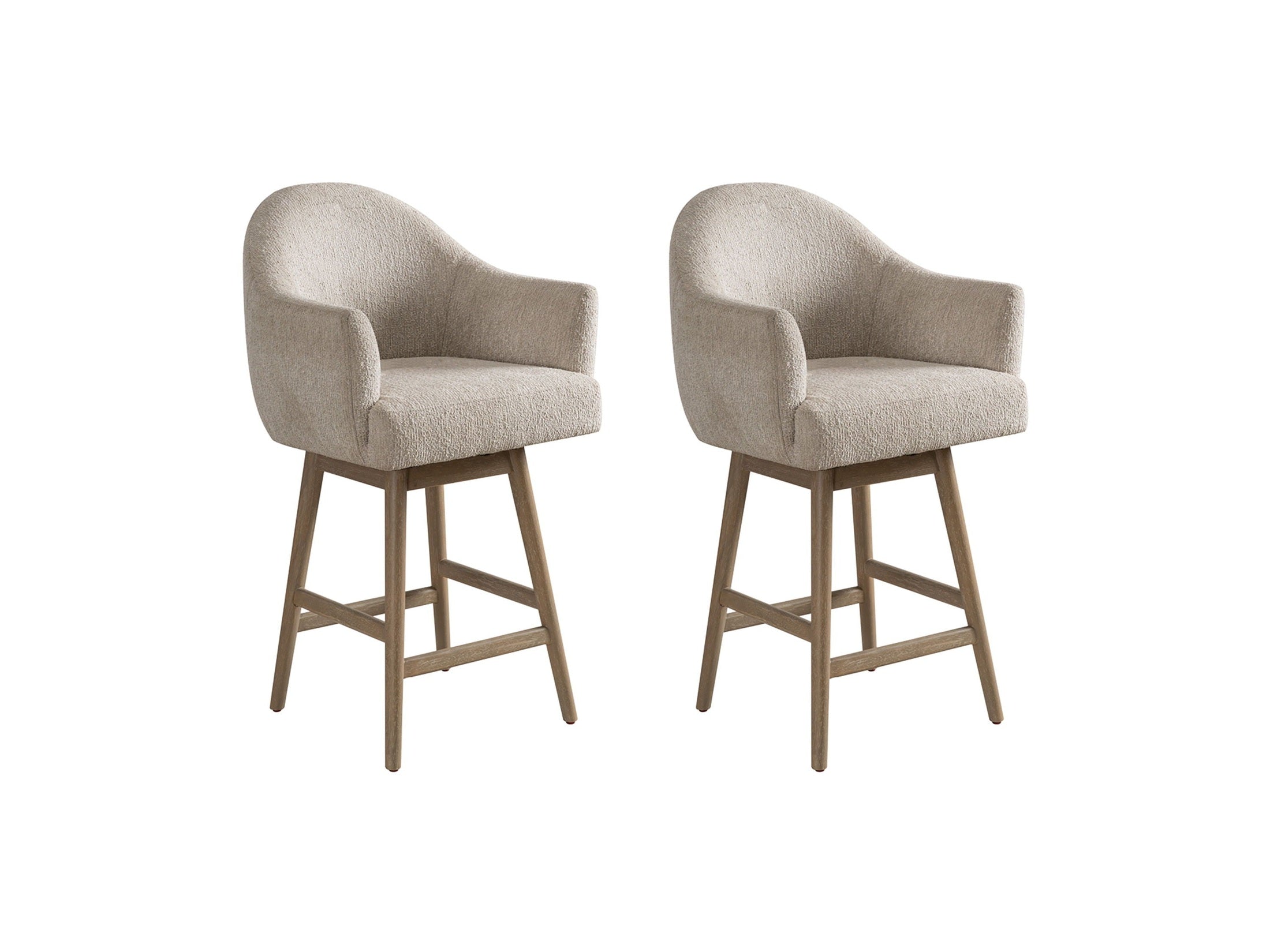 Jaxon - Solid Wood Upholstered 26" Counter Height Swivel Barstool