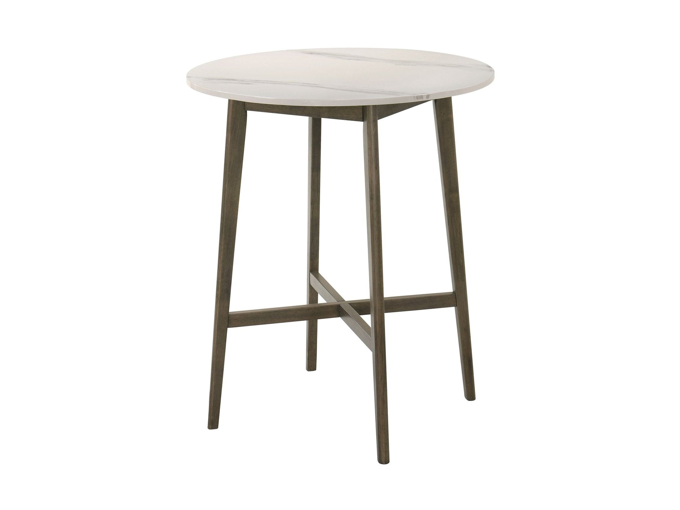 Jayla - 35.5" Marble Top Pub Table - Night Wenge / White