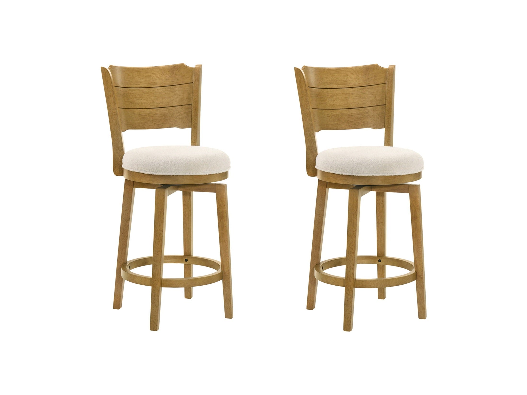 Winsley - Coastal Modern Swivel Wood Counter Height Kitchen Bar Stool