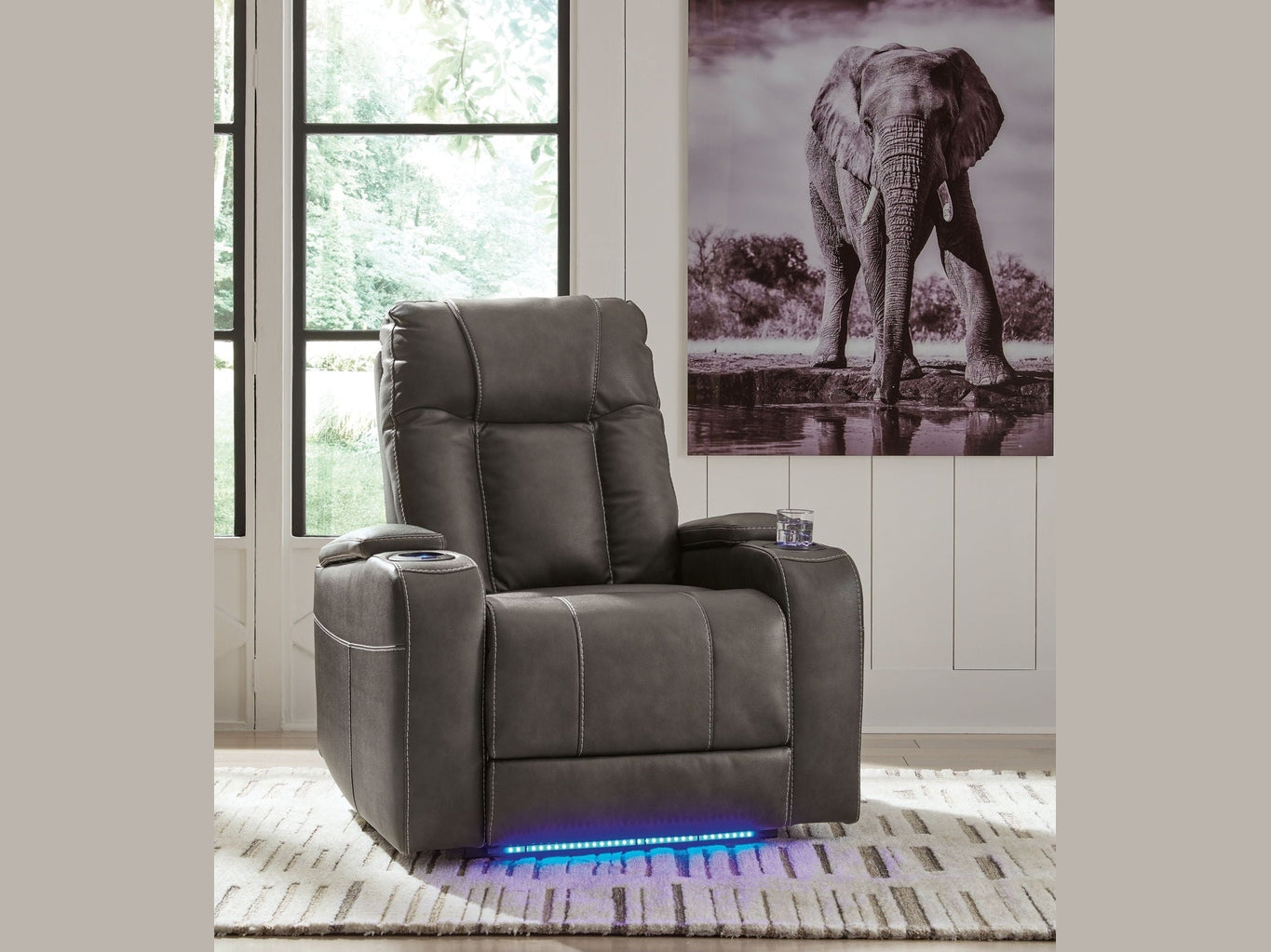 Feazada - Power Recliner With Adj Headrest