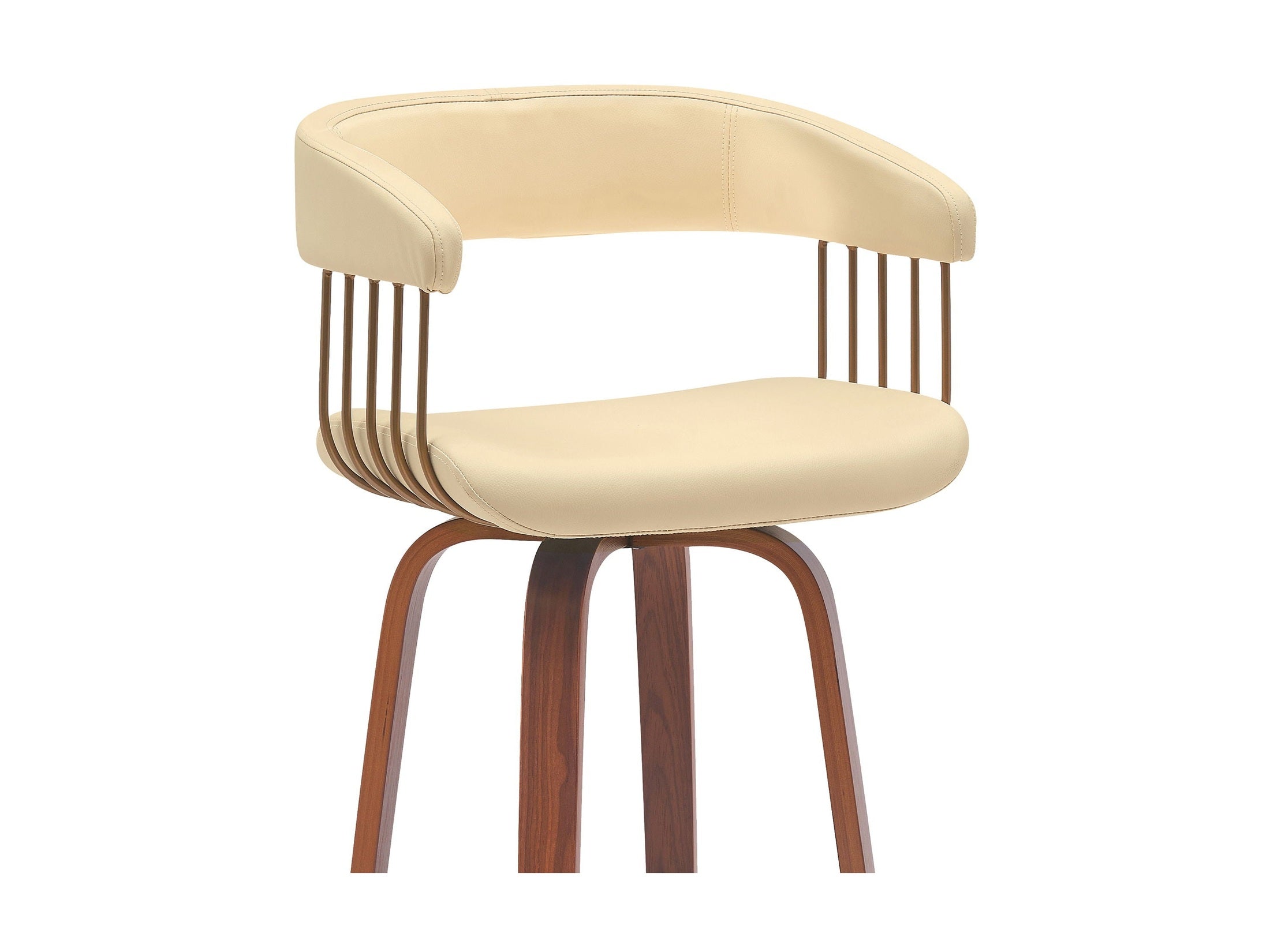 Topanga - Swivel Walnut Wood Stool