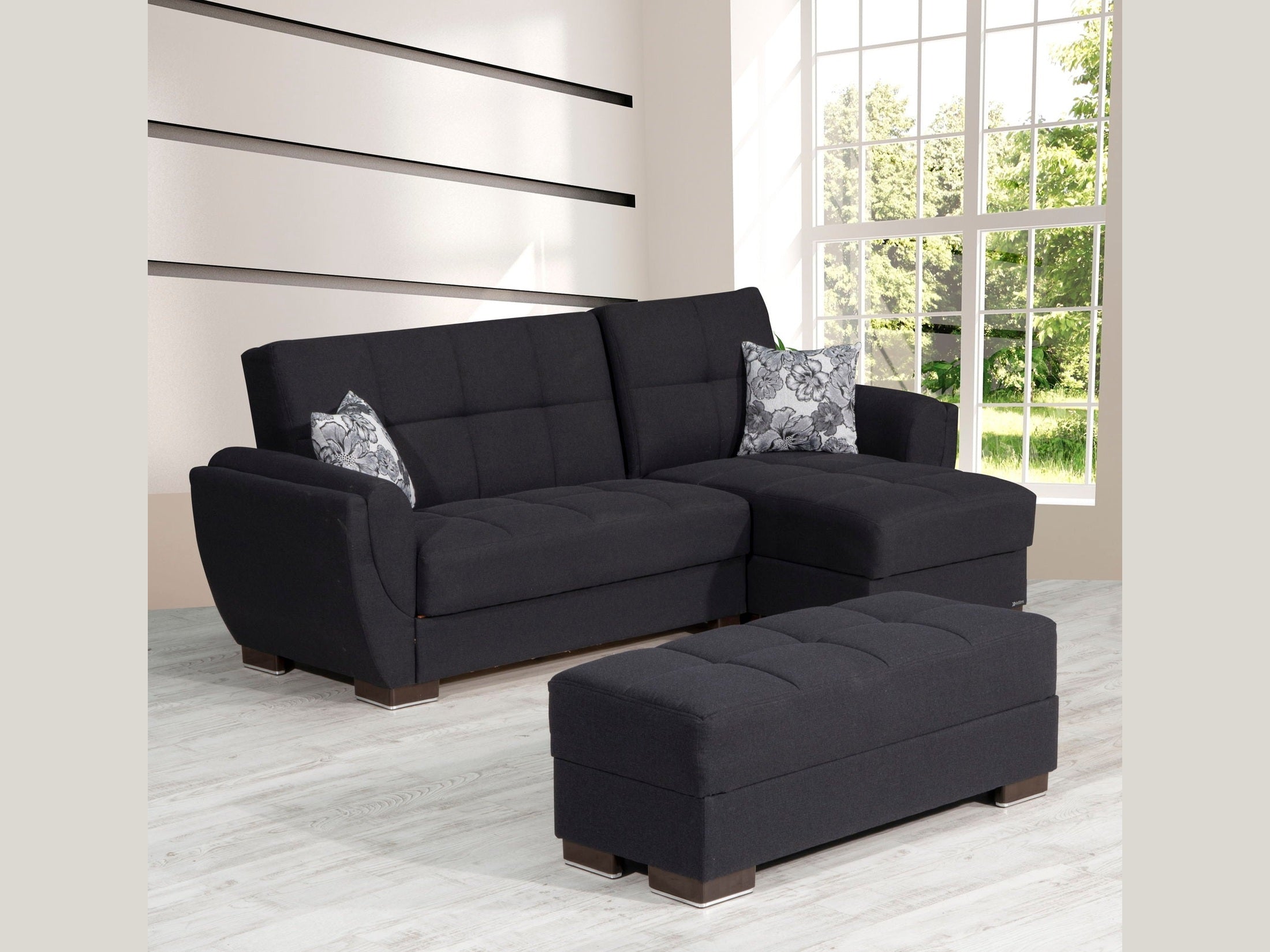 Ottomanson Armada Air - Upholstered Ottoman With Storage - Polyester