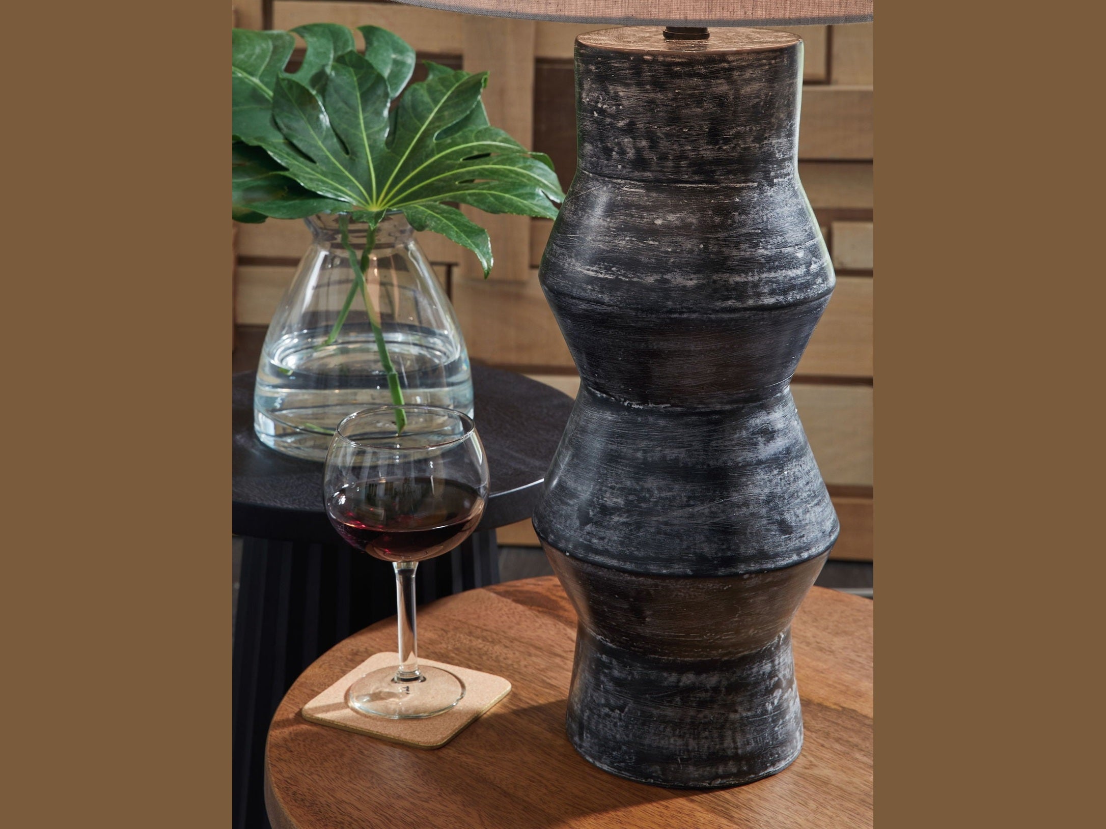 Kerbert - Terracotta Table Lamp - Distressed Black