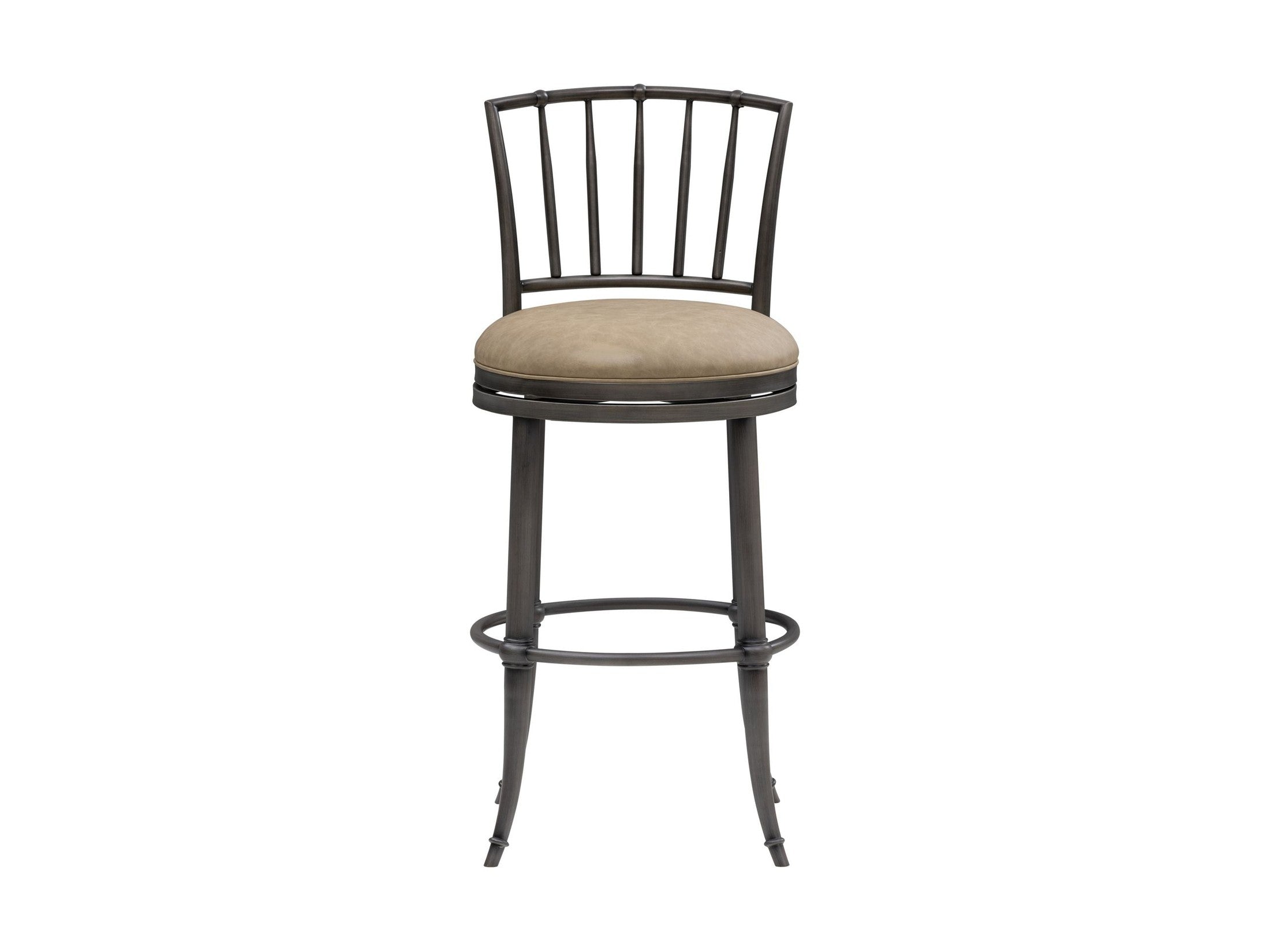 Vince - Commercial Grade Steel Frame Faux Leather Upholstered Swivel Bar Height Barstool