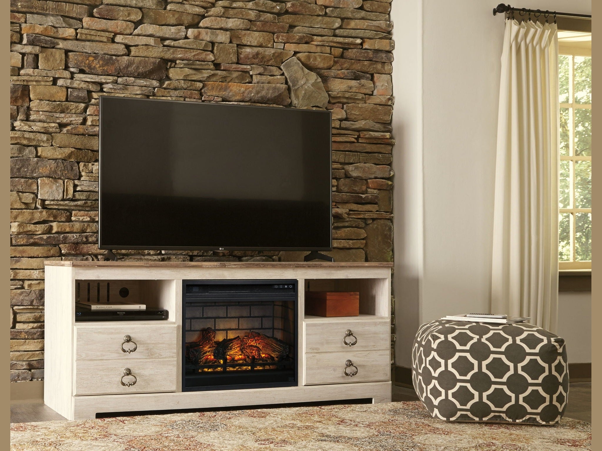 Willowton - TV Stand With Fireplace Option