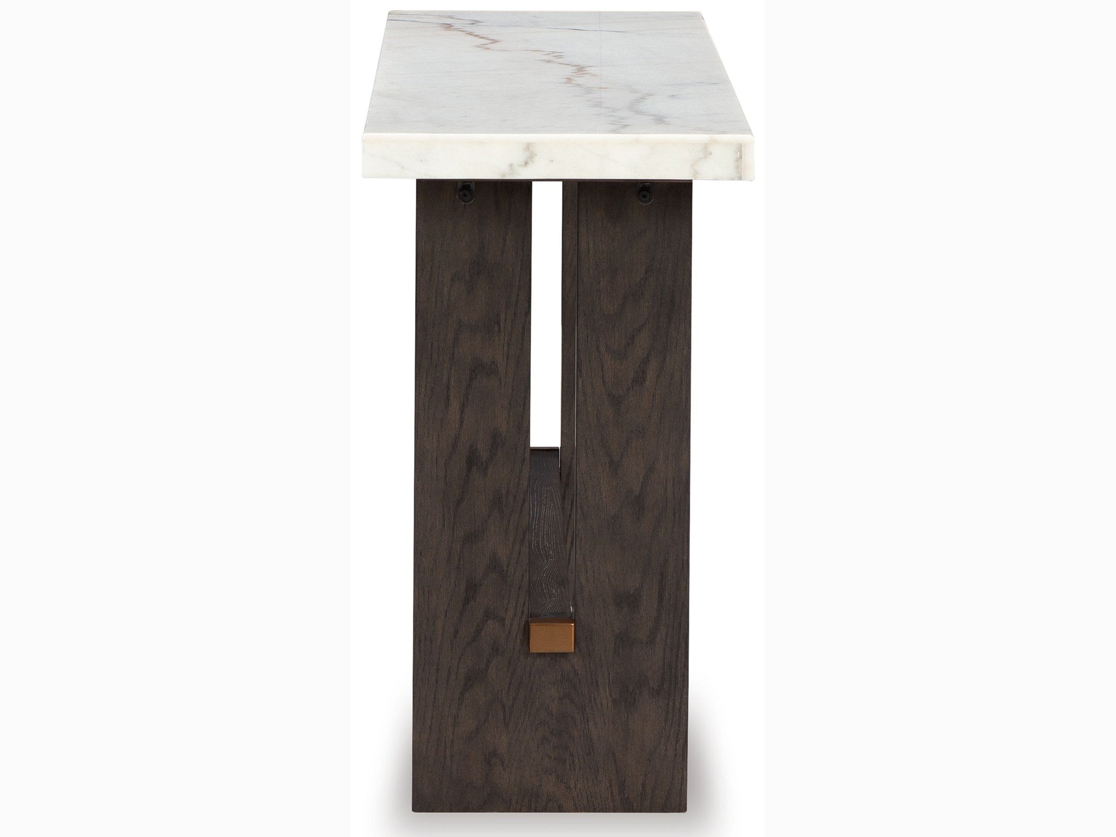 Burkhaus - Sofa Table - White / Dark Brown