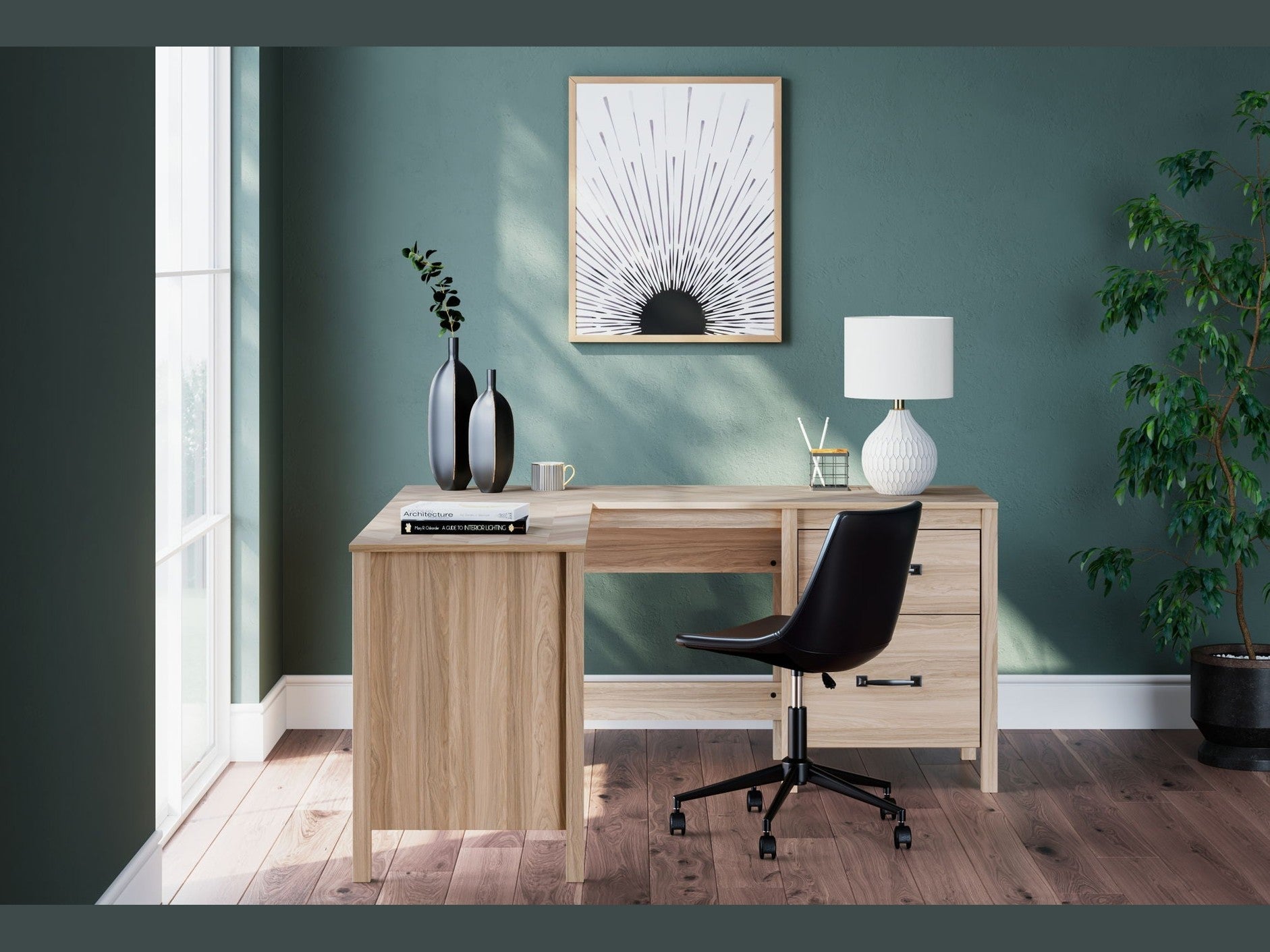 Battelle - 60" Home Office Desk With Return - Tan