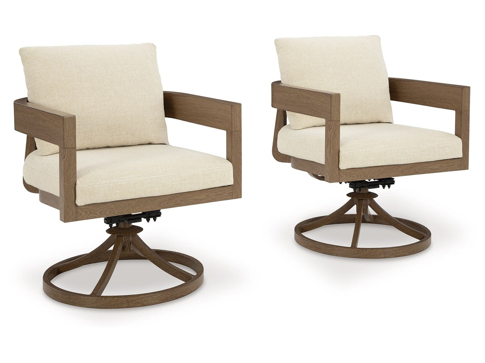 Serene Bay - Swivel Chair With Cushion (Set of 2) - Dark Brown / White