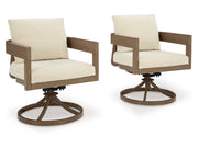 Serene Bay - Swivel Chair With Cushion (Set of 2) - Dark Brown / White