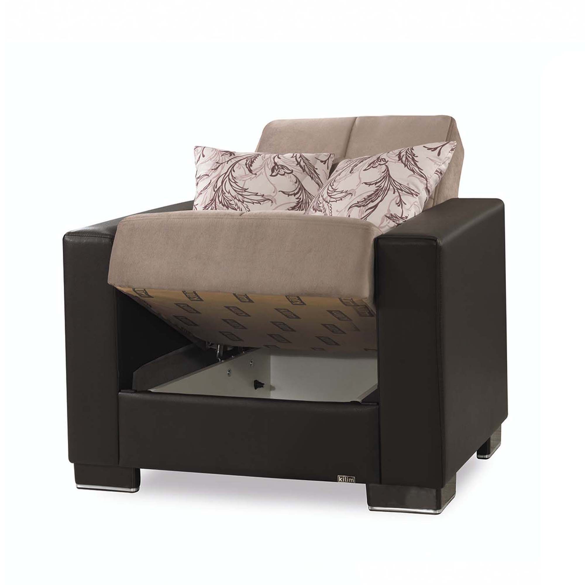 Ottomanson Armada - Upholstered Convertible Armchair With Storage - Chenille