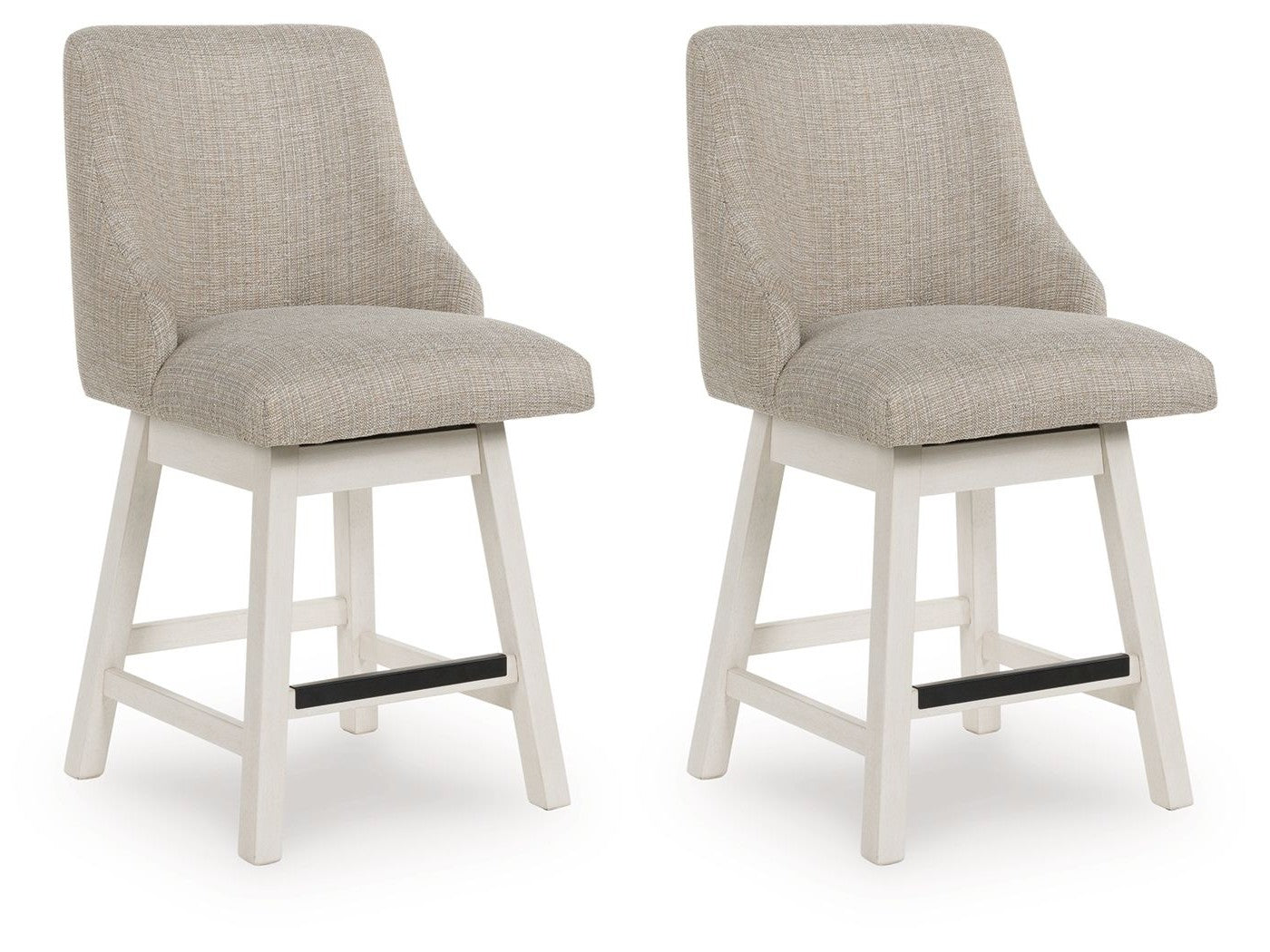 Robbinsdale - Upholstered Swivel Curved Back Barstool (Set of 2) - Antique White