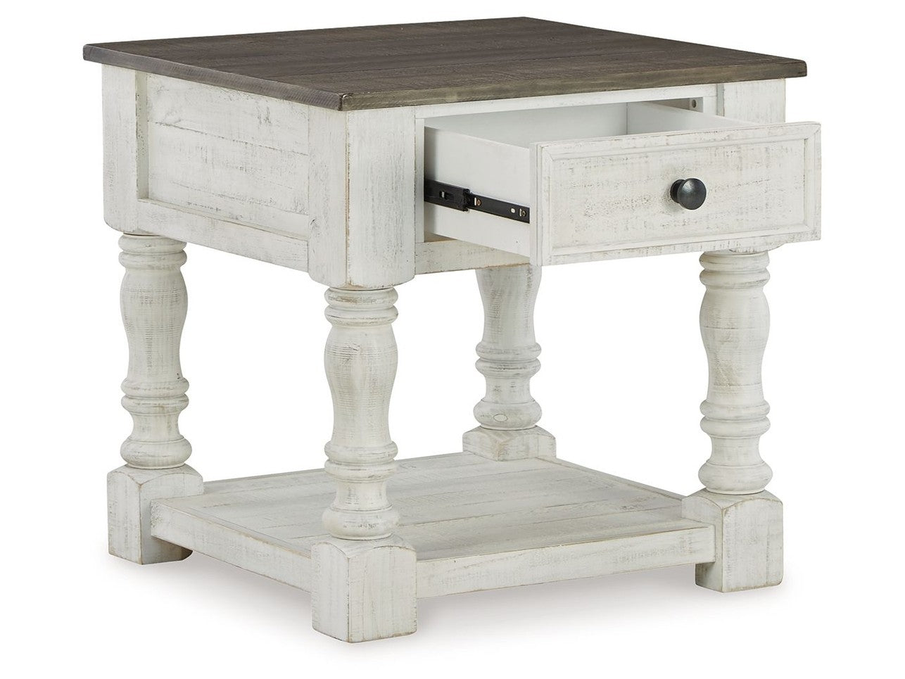 Havalance - Square End Table - White / Gray