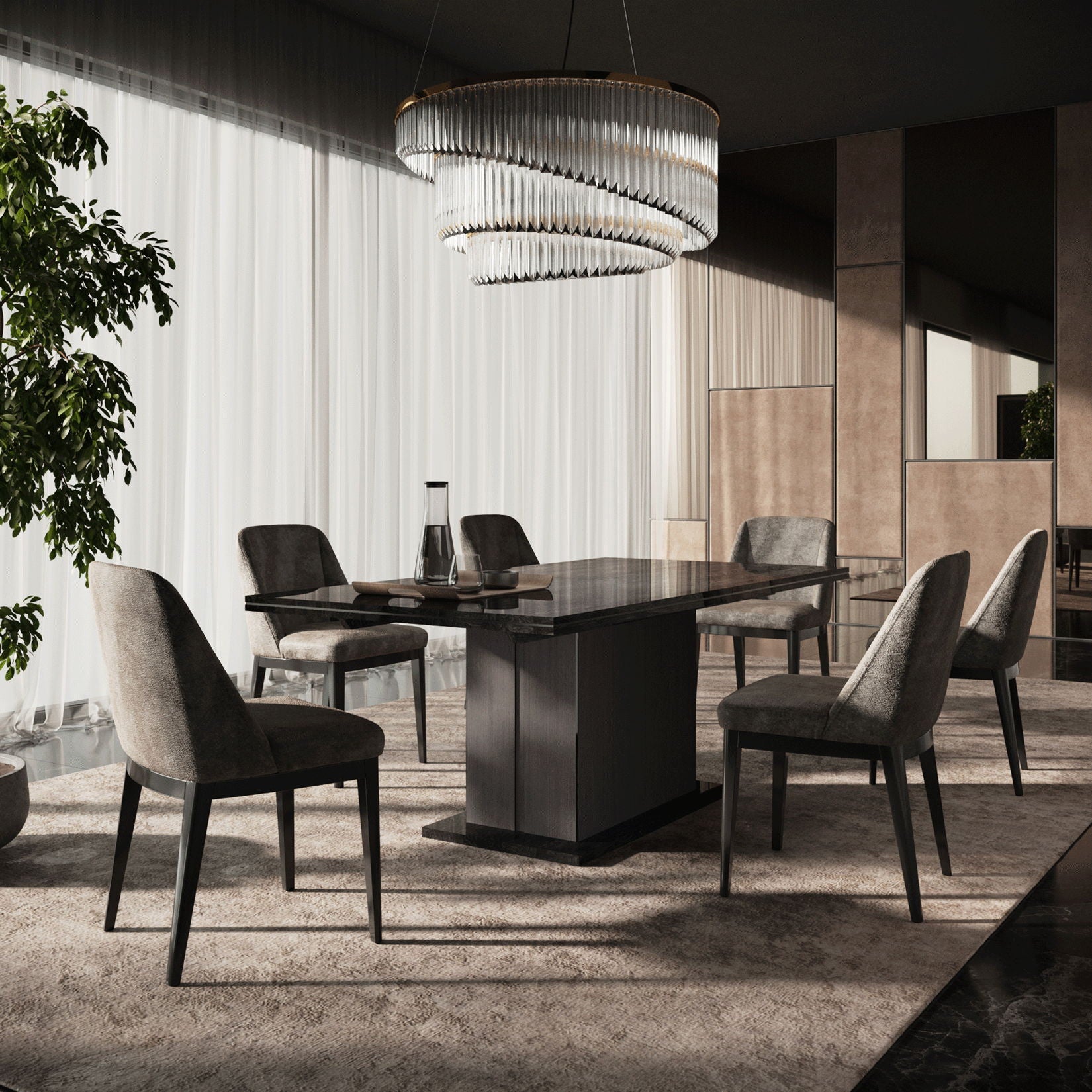 Aris - Dining Table With Extension - Black