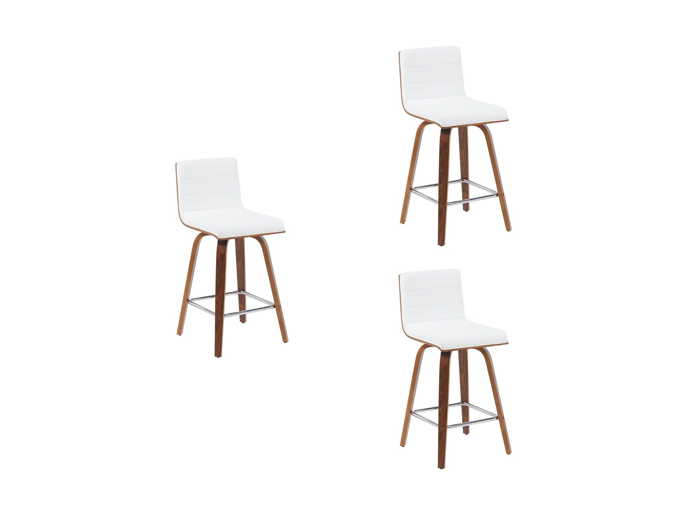 Vienna - Modern Counter Height Swivel Bar Stool - Walnut Finished Wood Frame