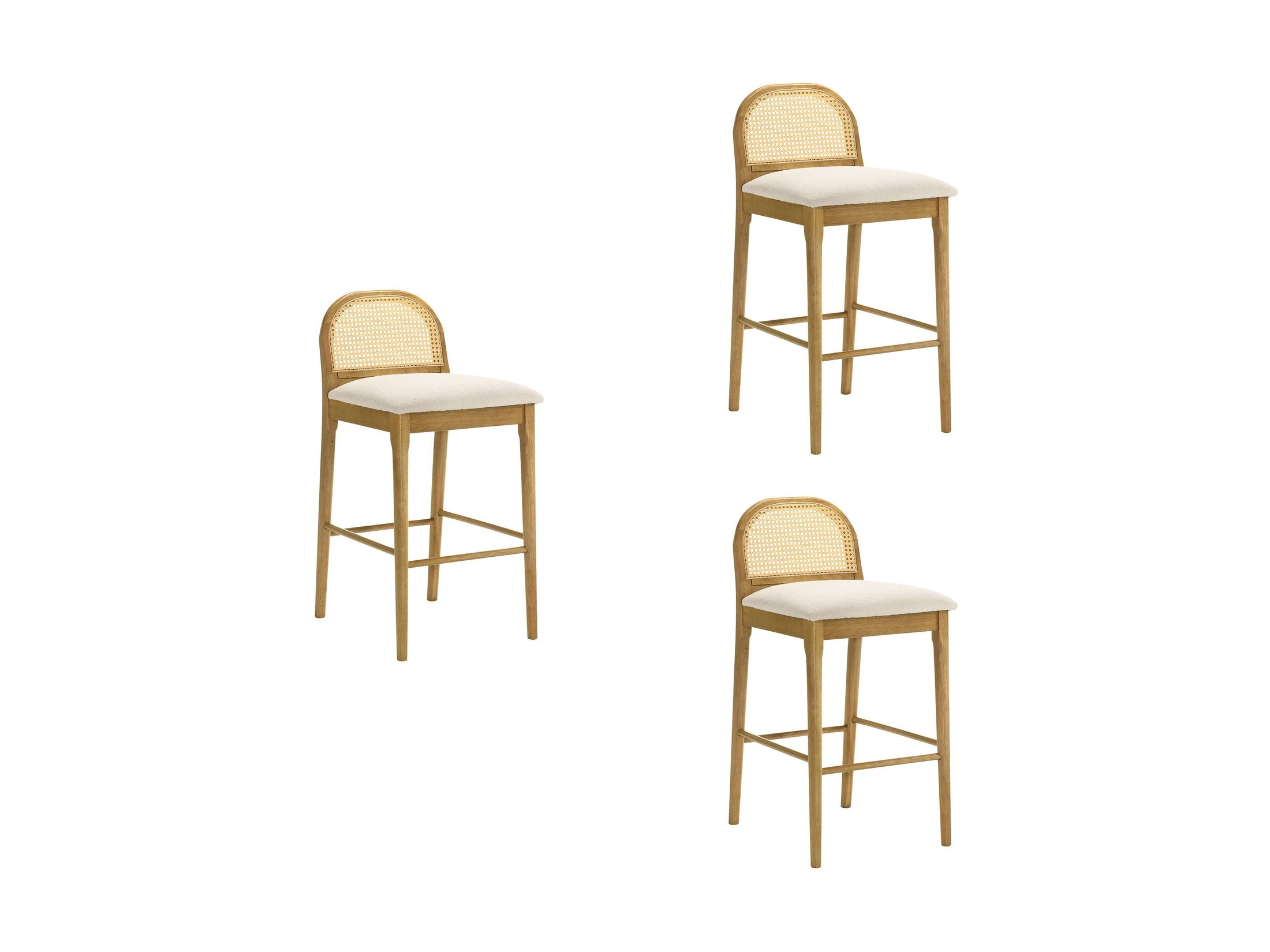 Lucio - Modern Farmhouse Wood Bar Height Kitchen Bar Stool