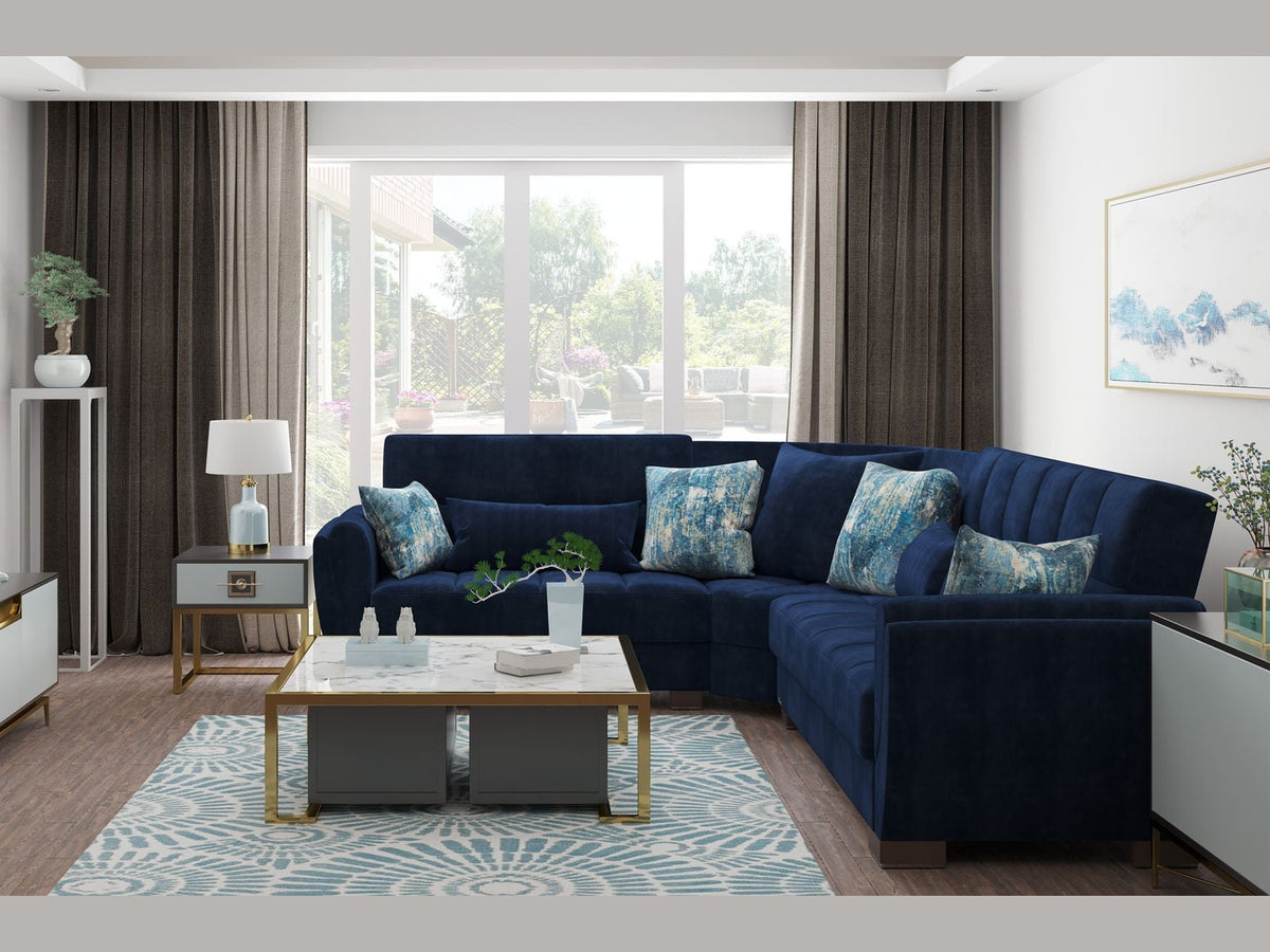 Ottomanson Armada Air - Upholstered Convertible Sectional With Storage - Microfiber