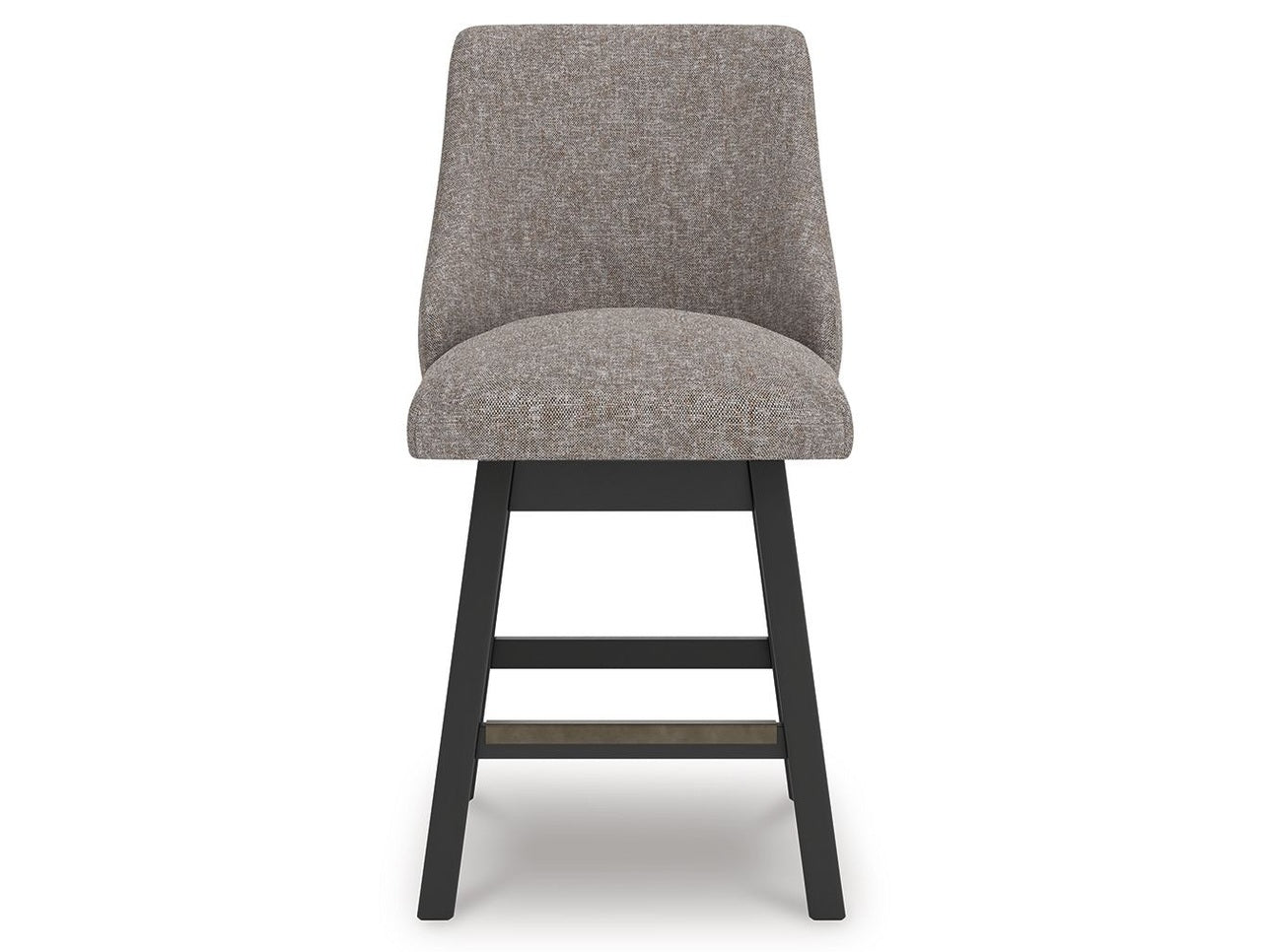 Neymorton - Upholstered Swivel Barstool (Set of 2) - Dark Grayish Brown