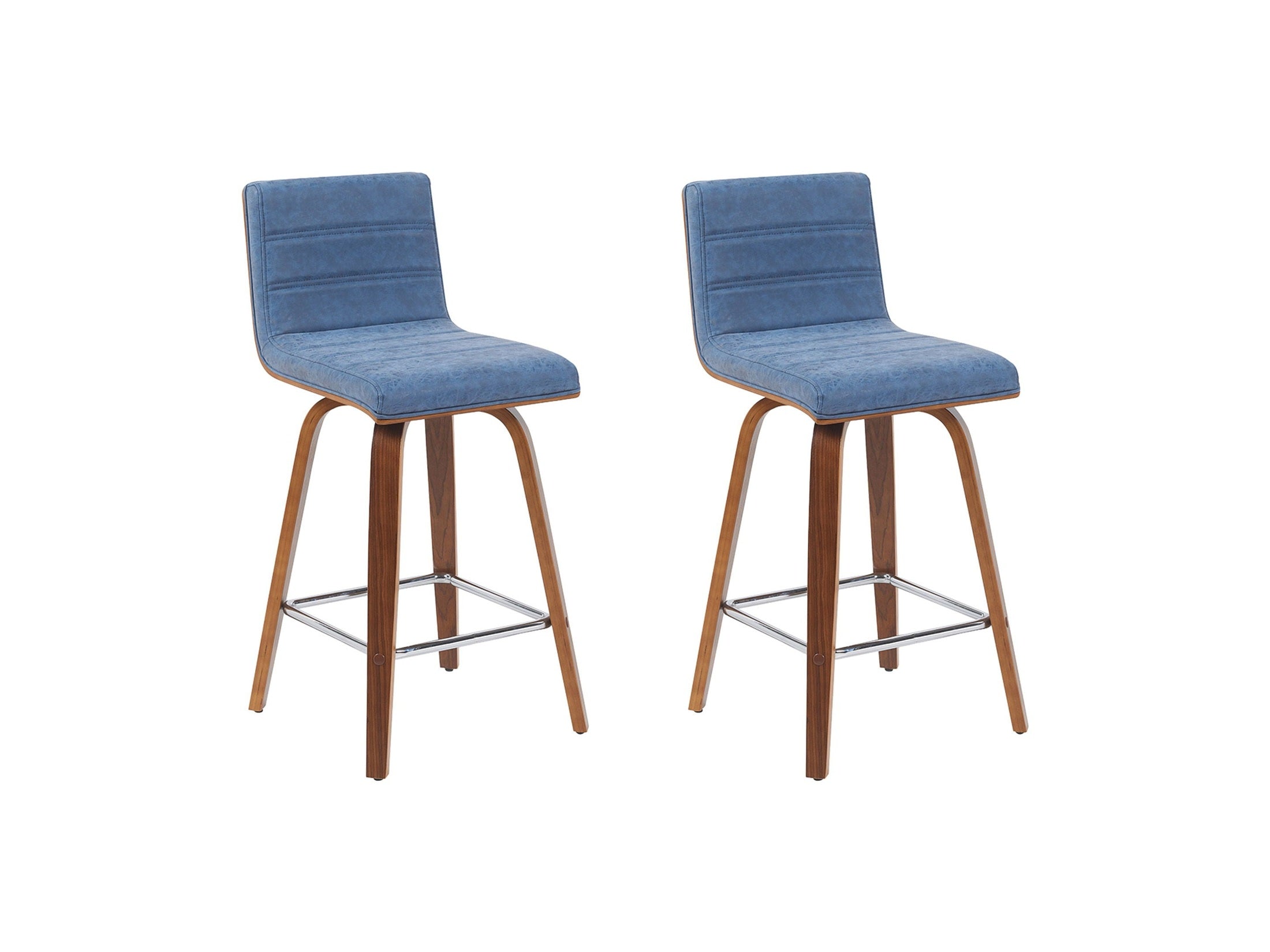 Vienna - Modern Counter Height Swivel Bar Stool - Walnut Finished Wood Frame