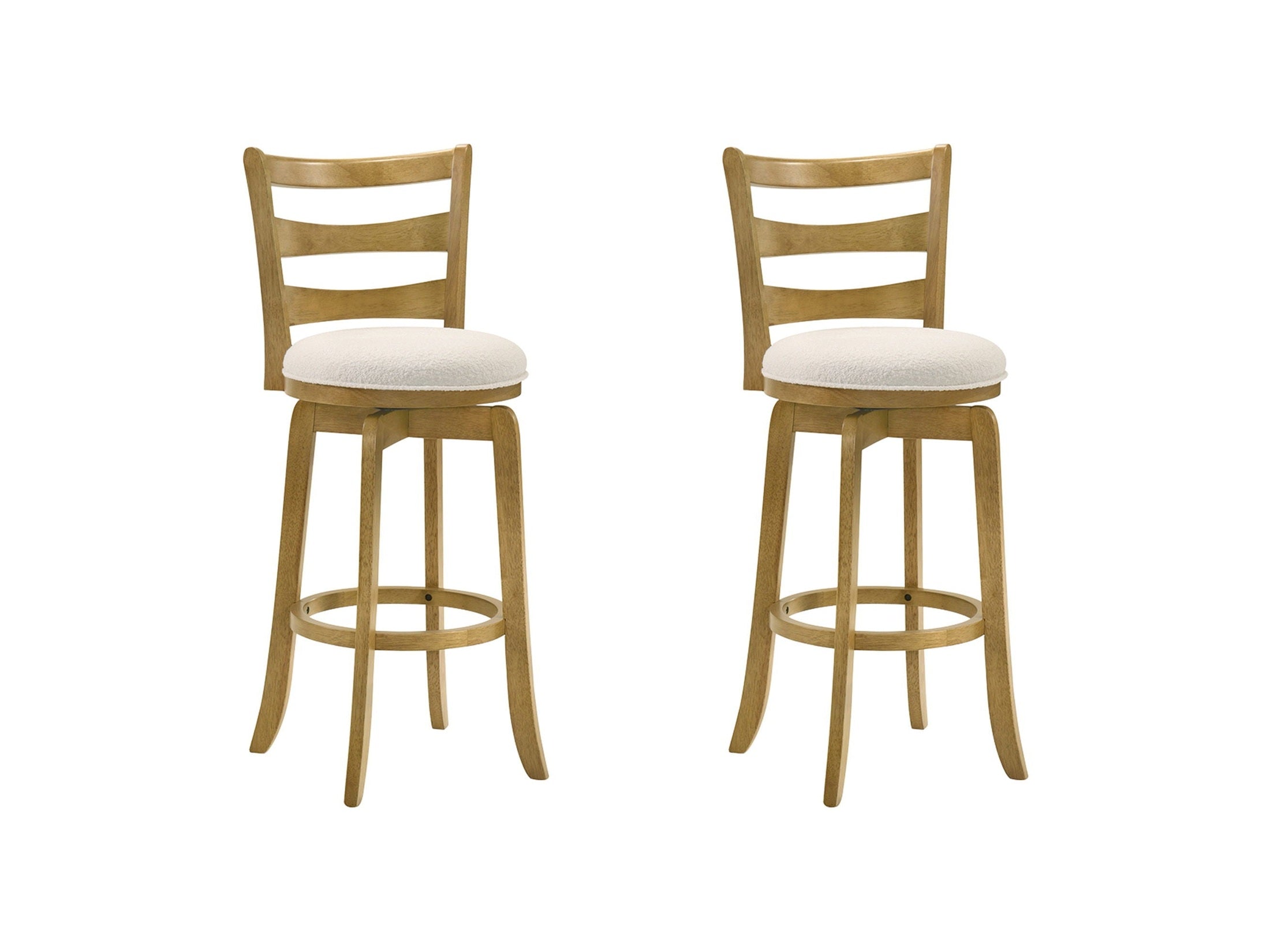 Melindra - Modern Farmhouse Swivel Wood Bar Height Kitchen Bar Stool