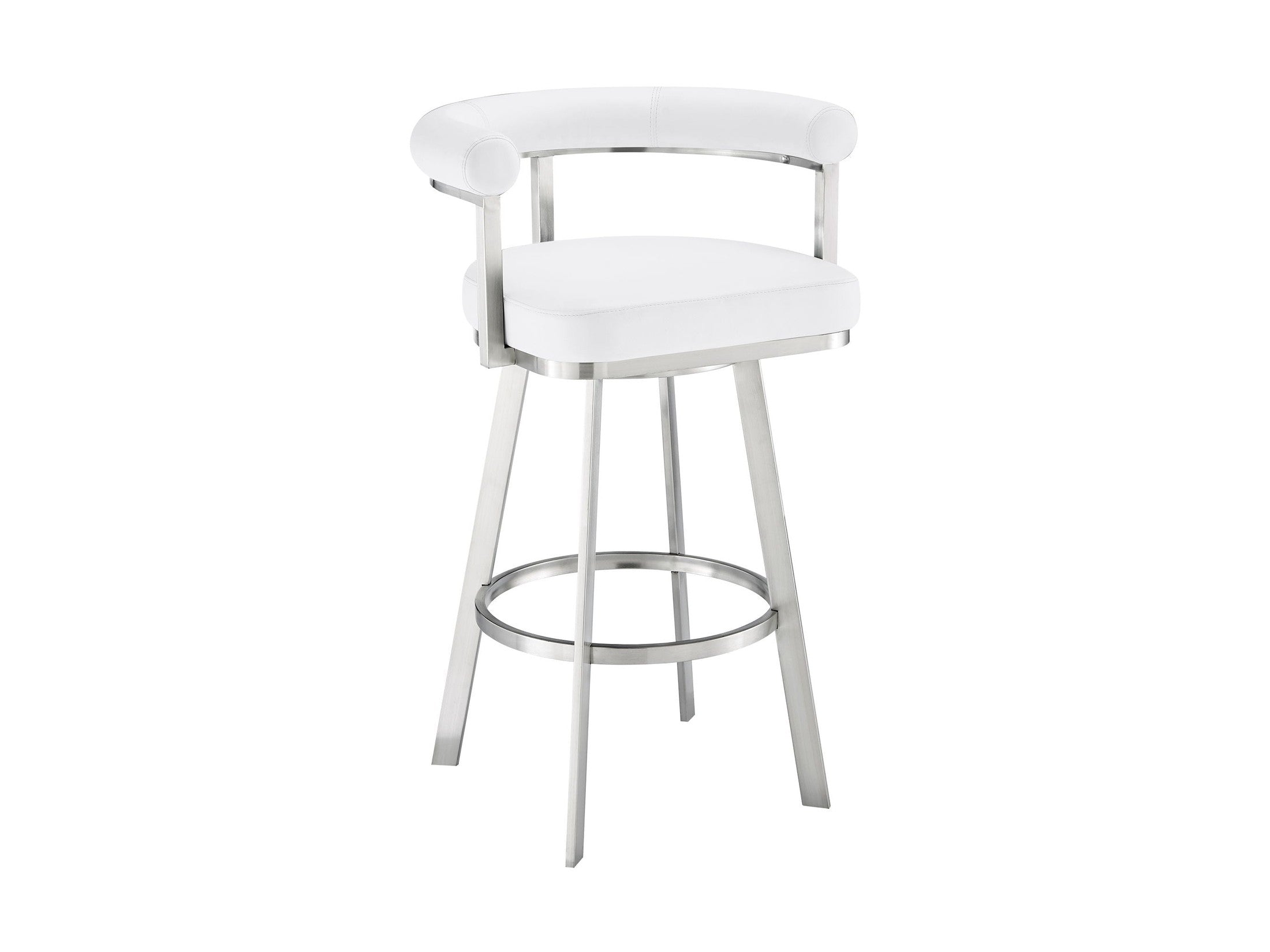 Nolagam - Swivel Bar Stool - Brushed Stainless Steel