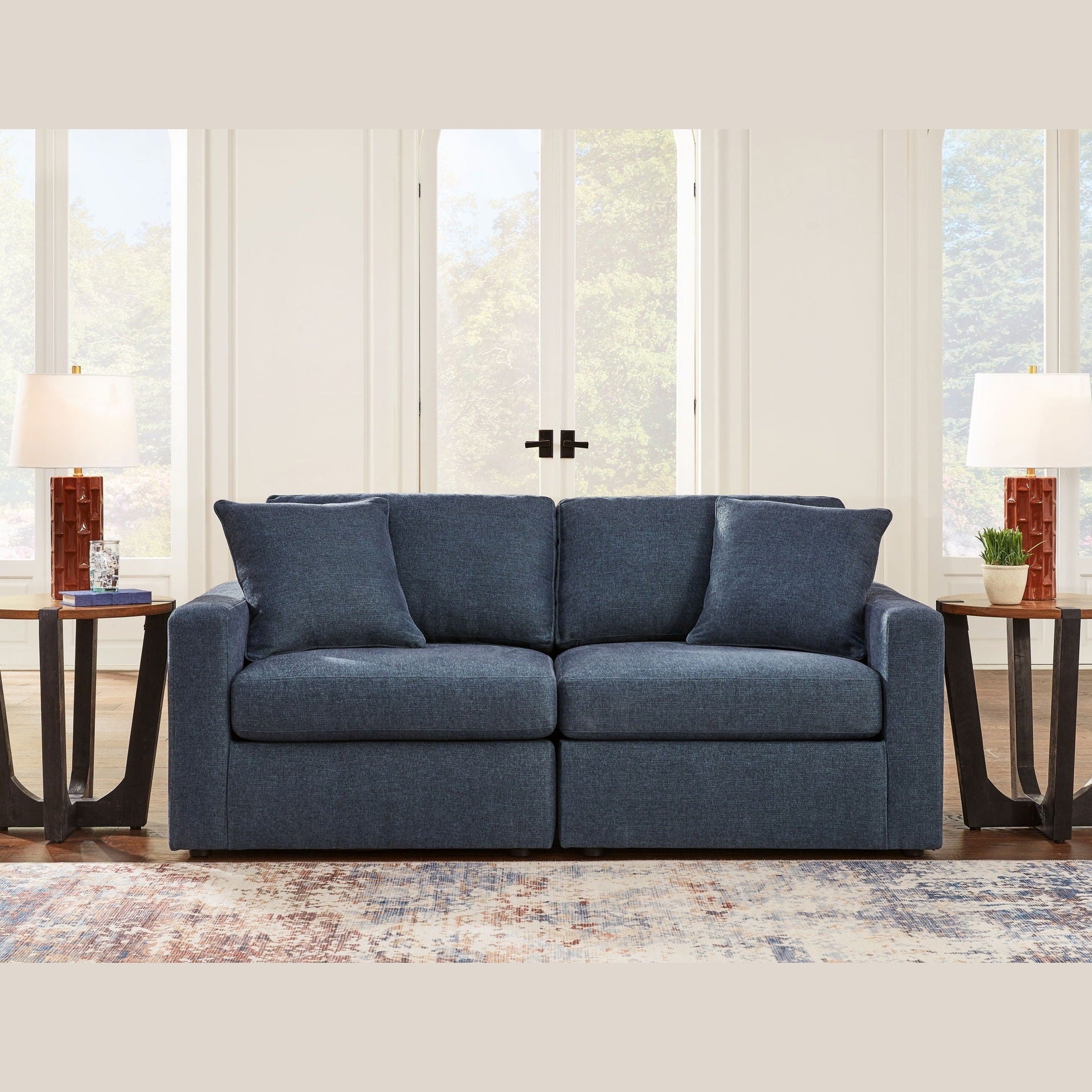 Modmax - 2-Piece Sectional Loveseat - Fabric - Ink