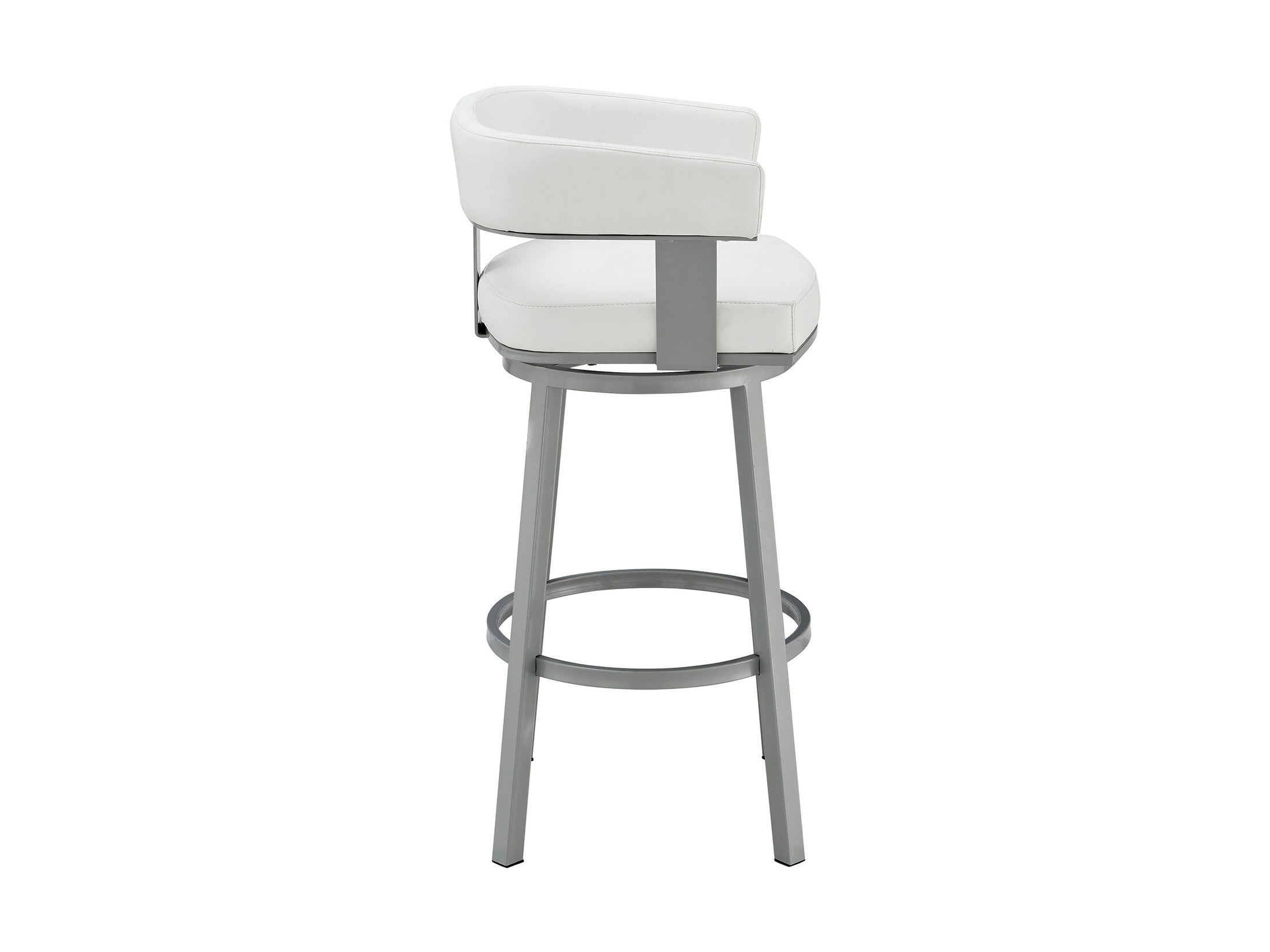 Lorin - 26" Counter Height Swivel Bar Stool - Silver / White
