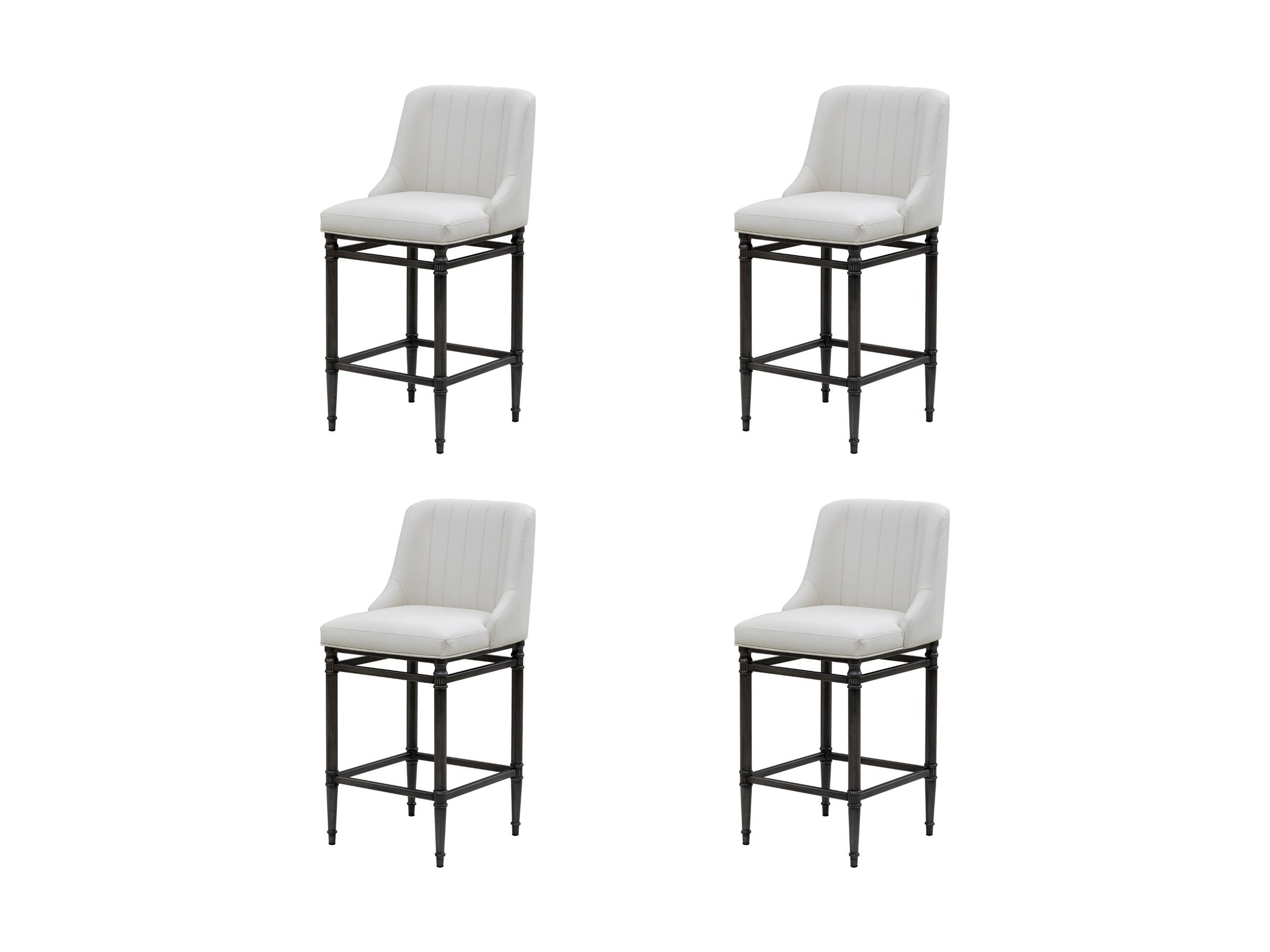 Marvin - Steel Frame Faux Leather Upholstered Bar Height Barstool