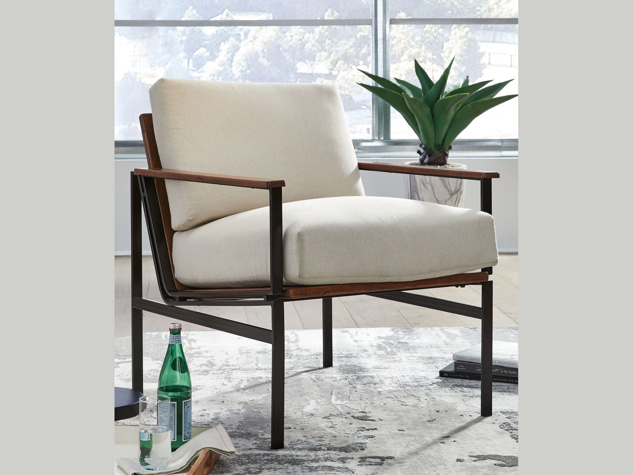 Tilden - Accent Chair - Ivory / Brown