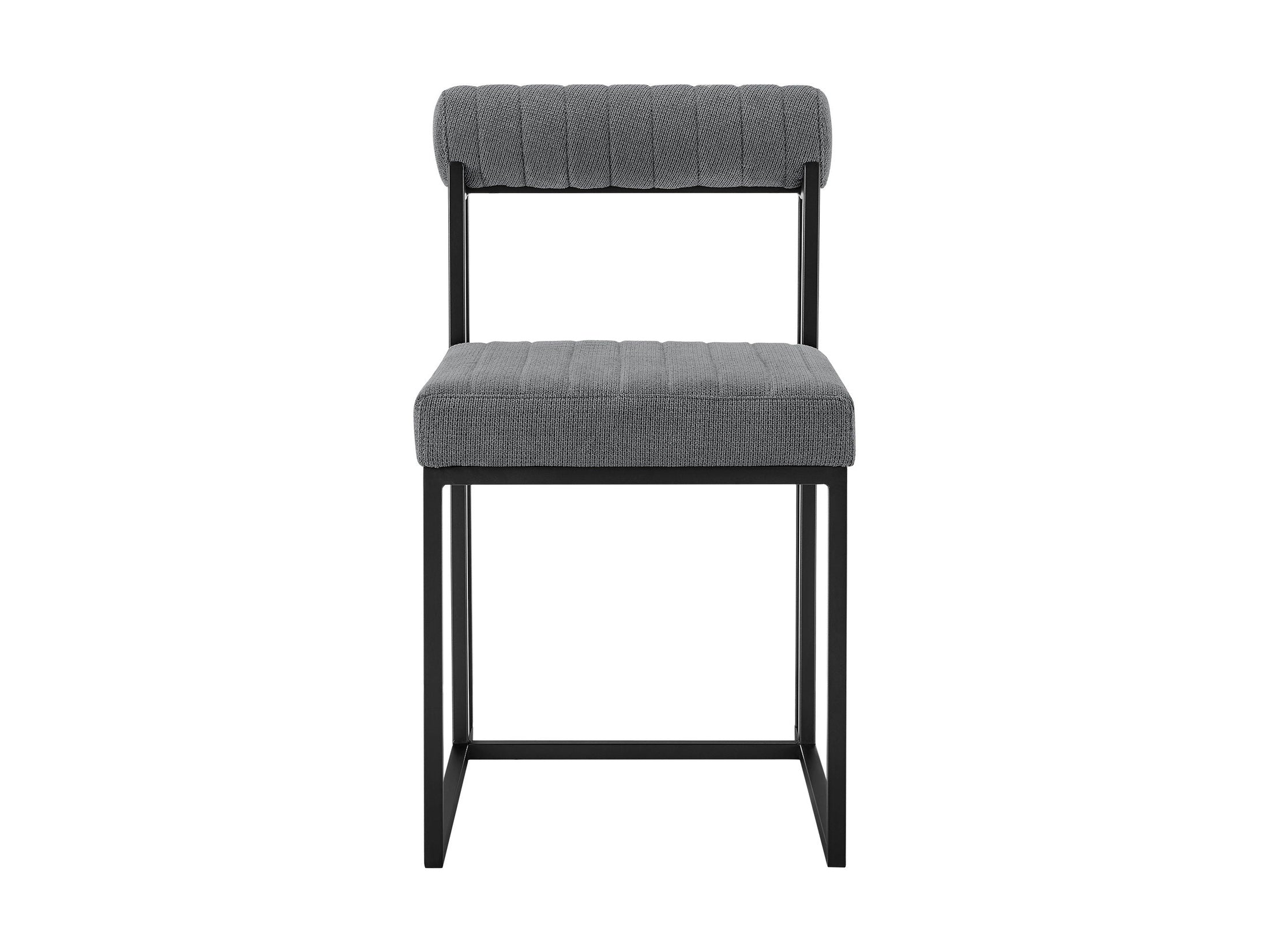 Anastasia - Dining Chair (Set of 2) - Matte Black / Anchor Gray
